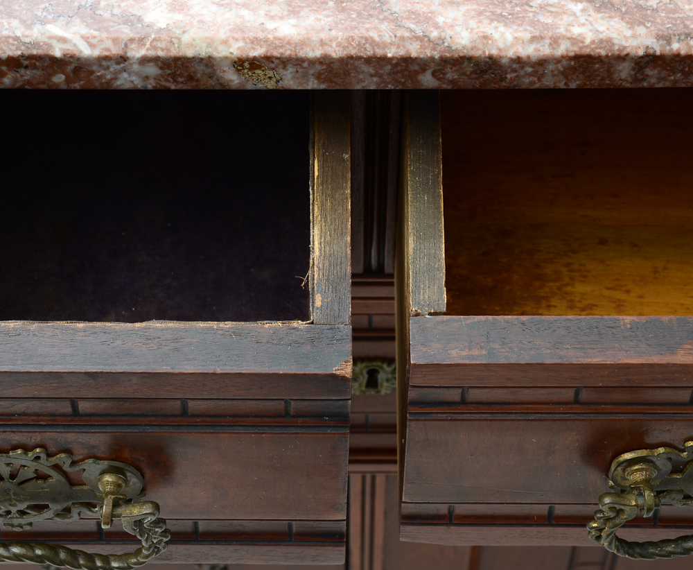 Antique Victorian Marble Top Buffet