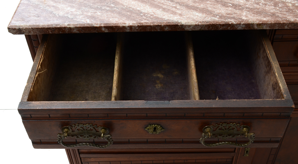 Antique Victorian Marble Top Buffet