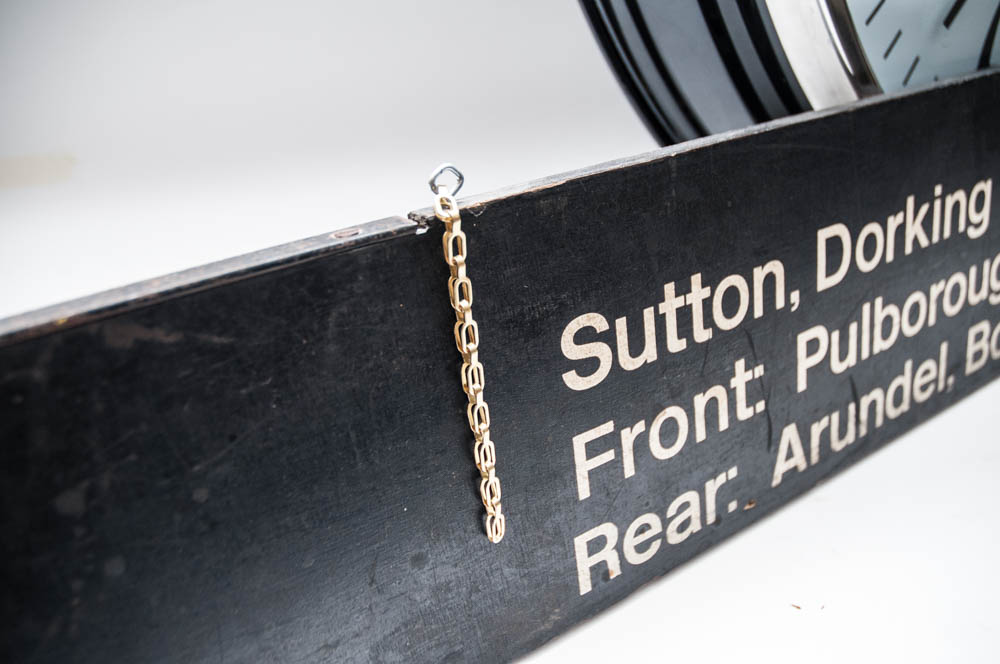 United Kingdom Train Station Sign & Large Classic Wall Clock