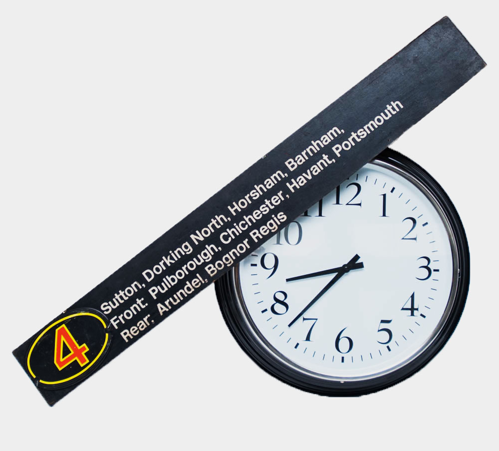 United Kingdom Train Station Sign & Large Classic Wall Clock