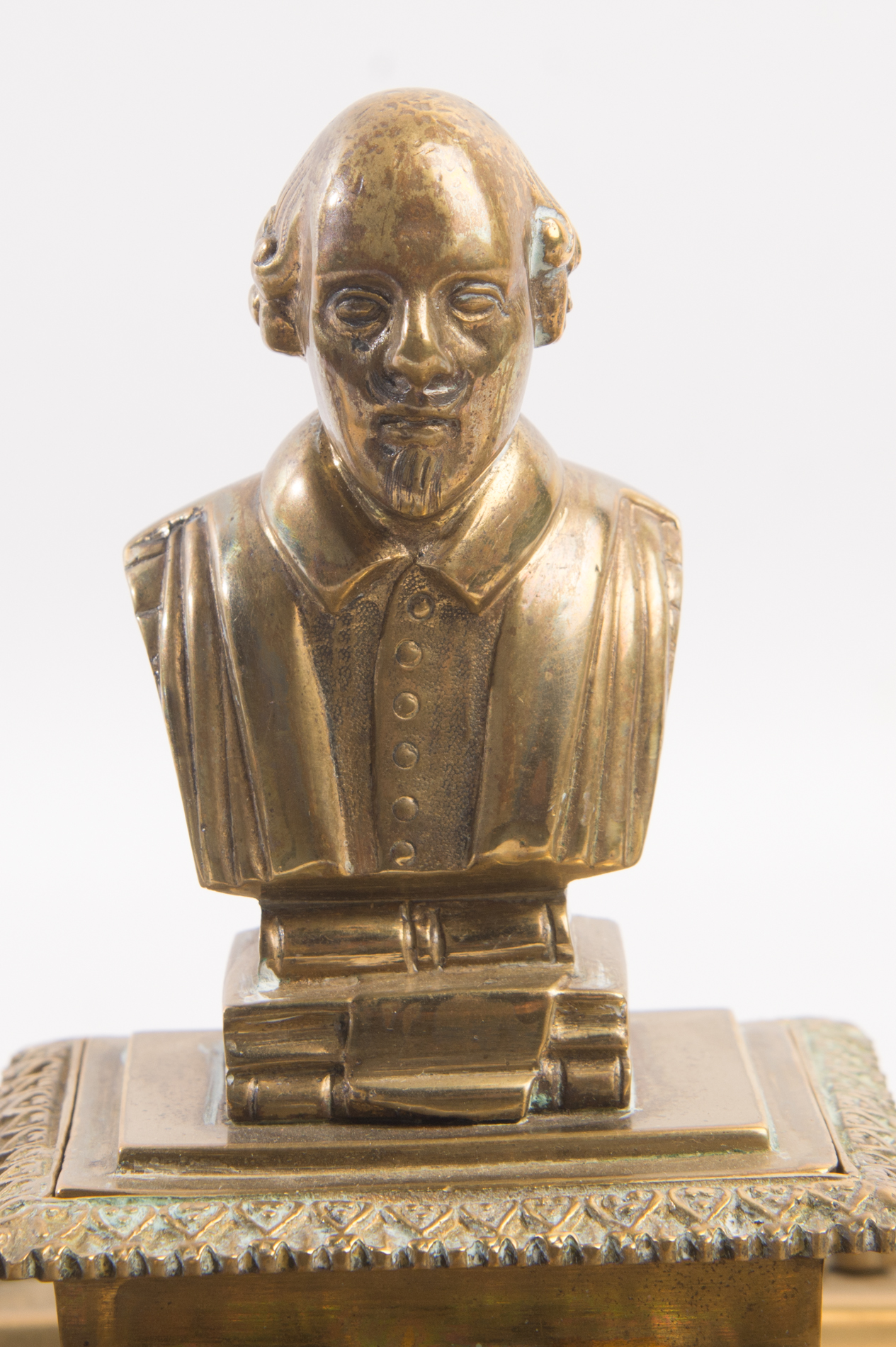 Vintage Brass Inkwell Set