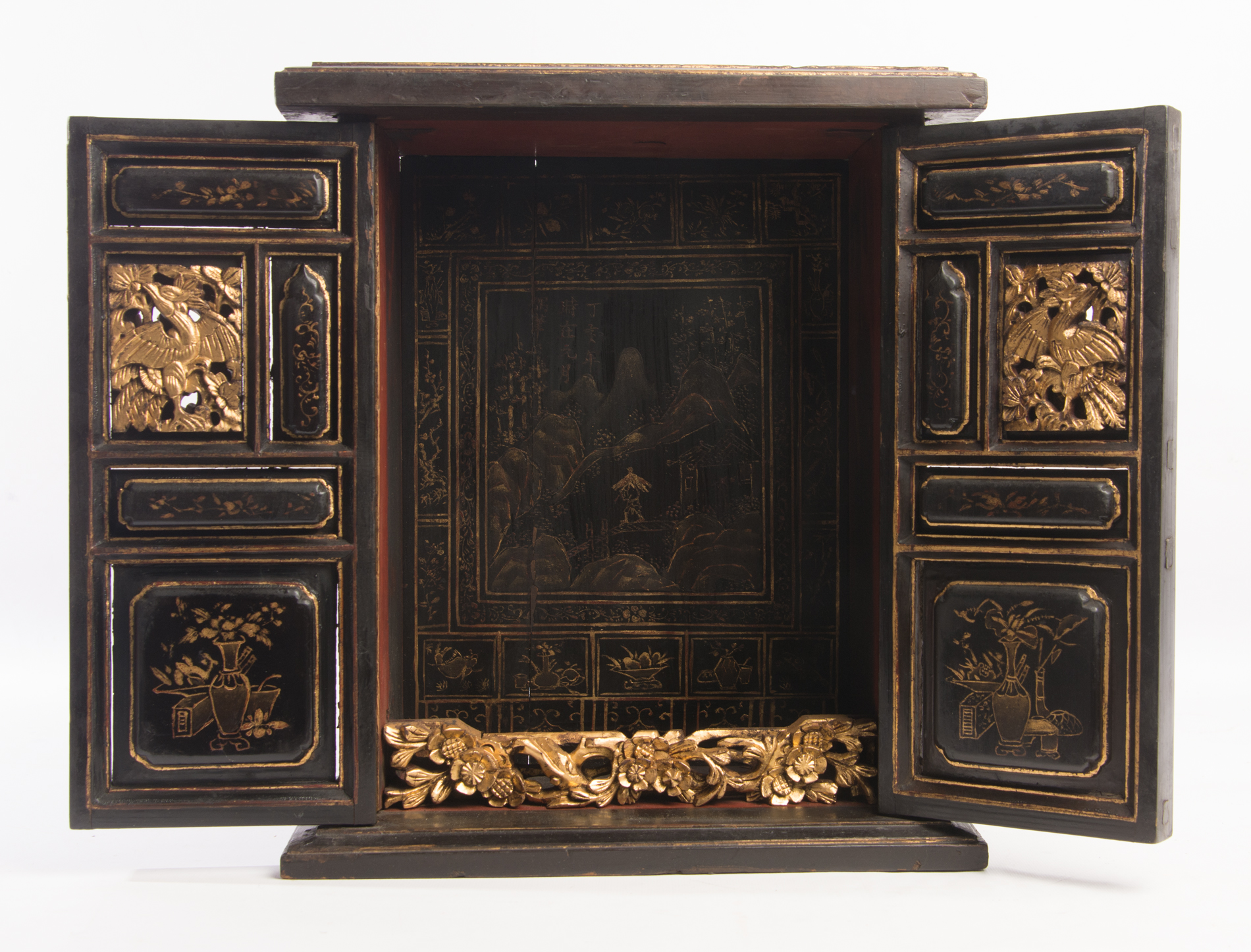 Carved Chinese Family Shrine Box