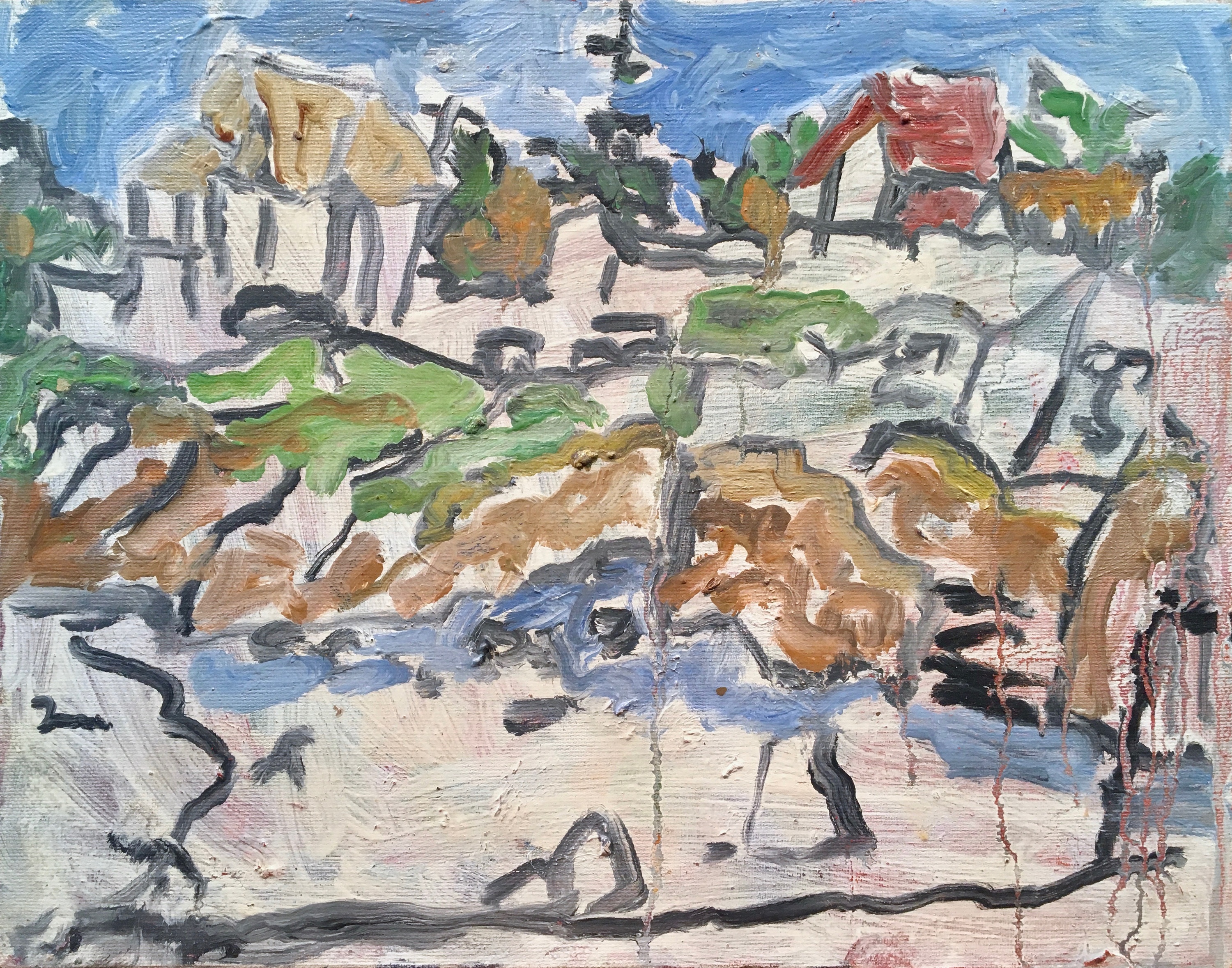 Carmel Beach Scene by Victor di Gesu, 1950's