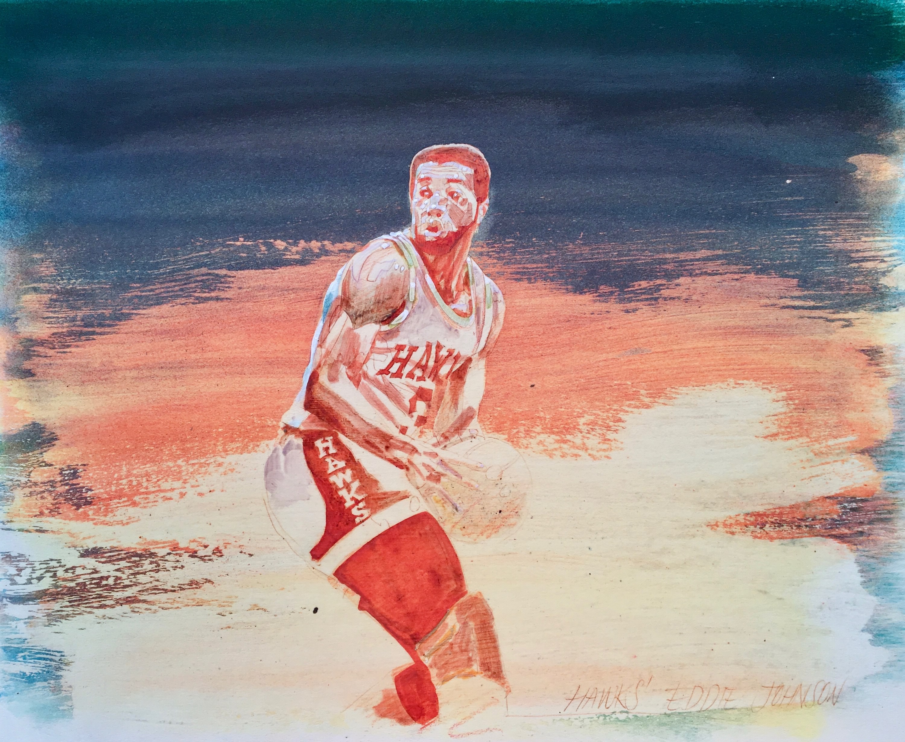 The Hawk's Eddie Johnson by Warren Lamm, 1970's