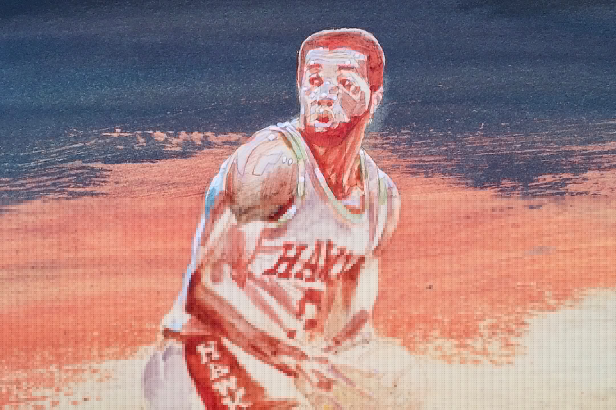 The Hawk's Eddie Johnson by Warren Lamm, 1970's