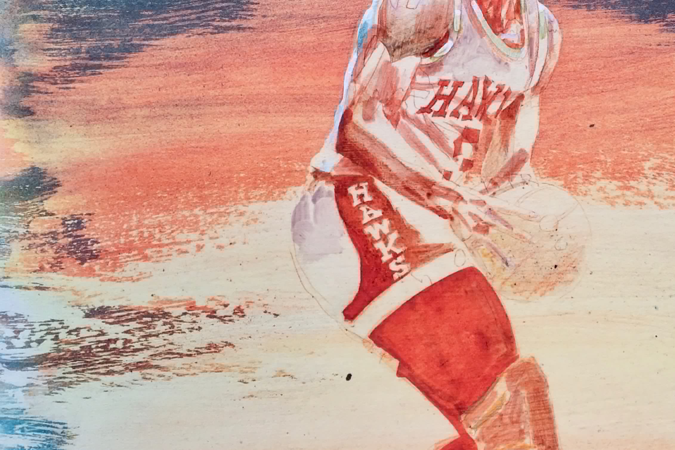 The Hawk's Eddie Johnson by Warren Lamm, 1970's