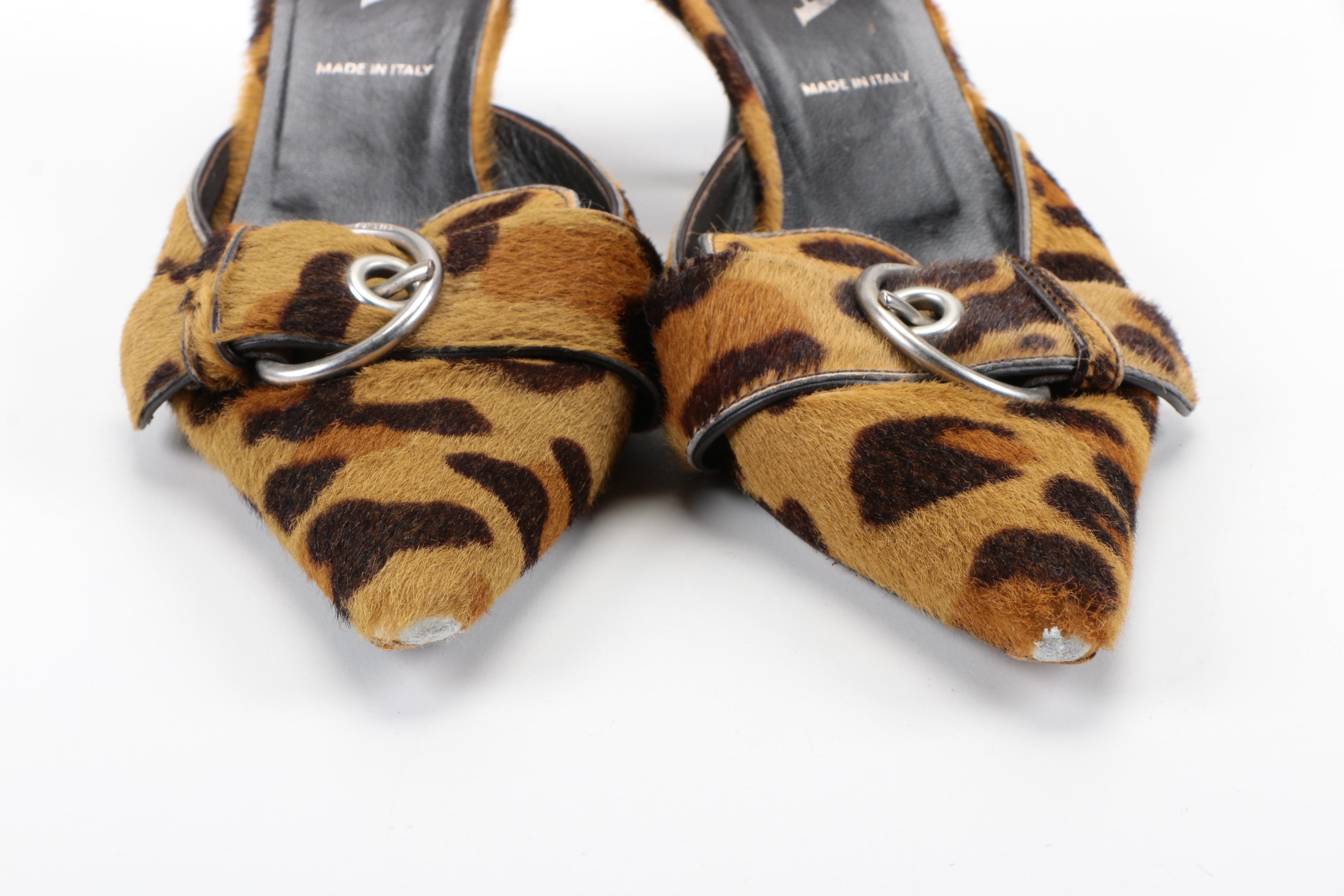 Prada Leopard Print Pony Hair Heels