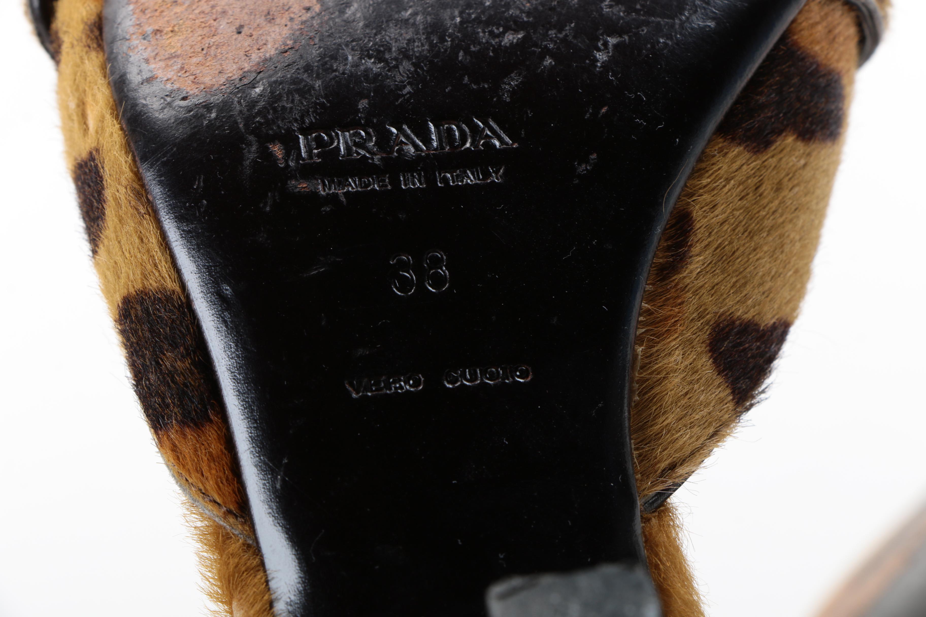 Prada Leopard Print Pony Hair Heels