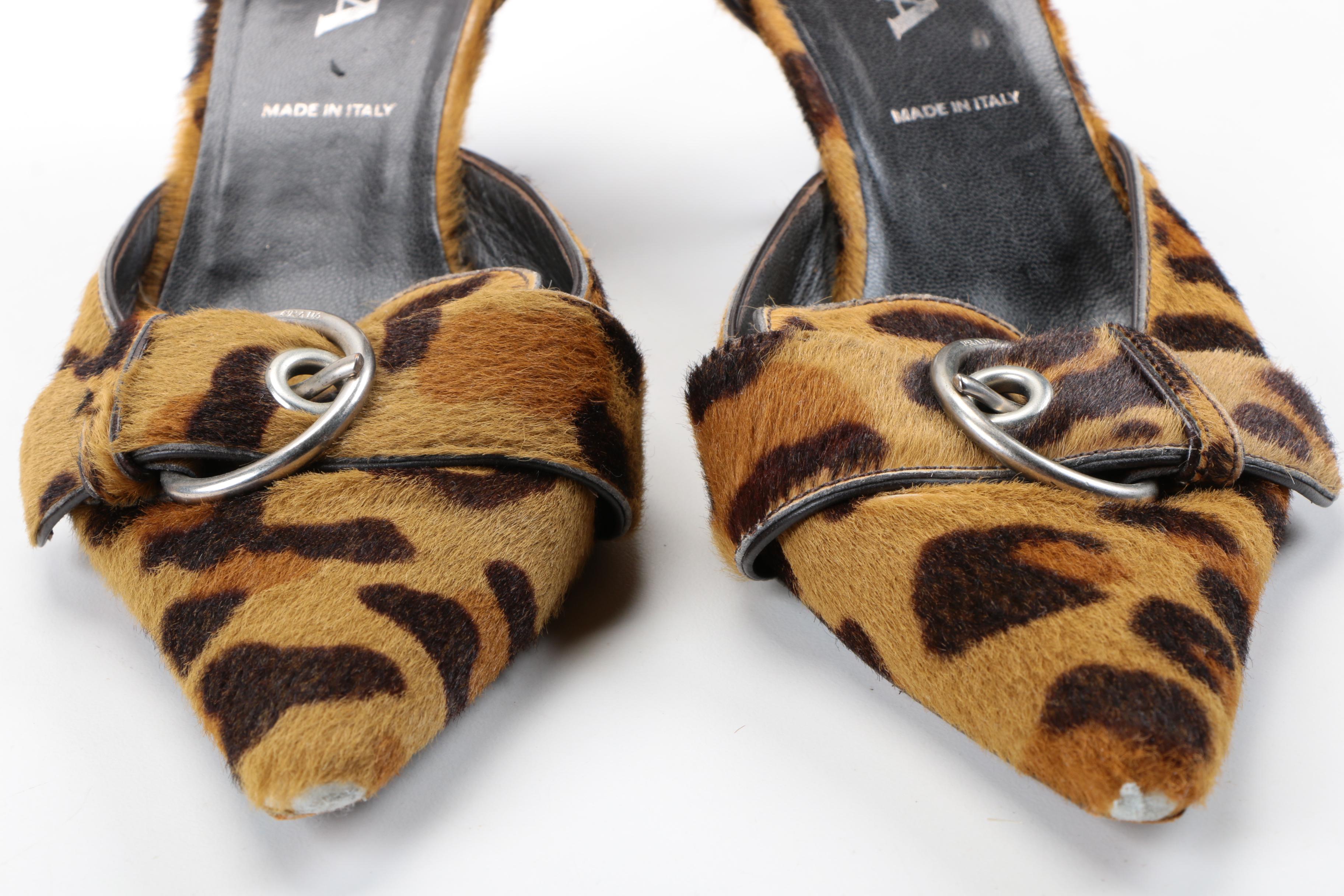 Prada Leopard Print Pony Hair Heels