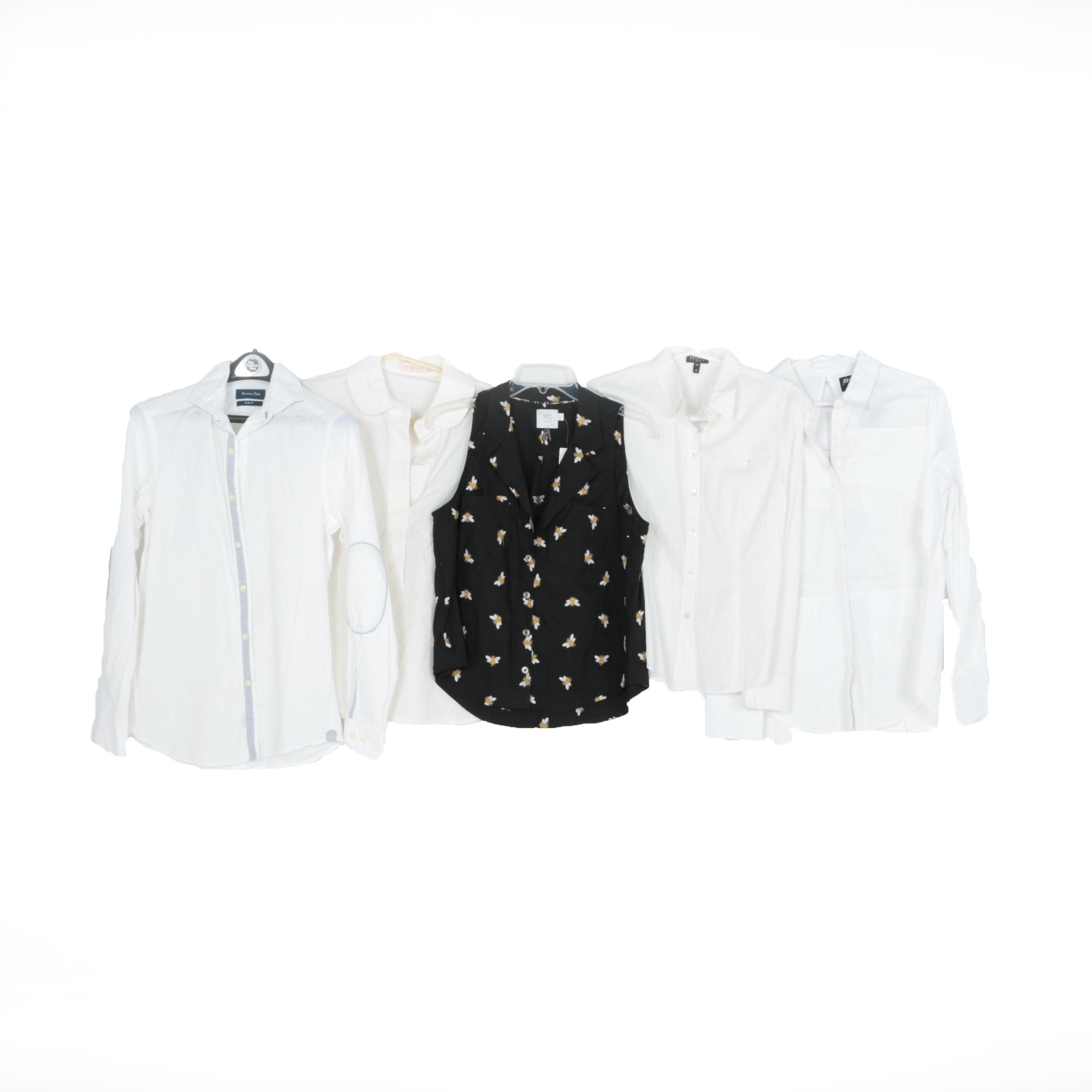Women's Button-Down Blouses Including Tory Burch and Escada Sport