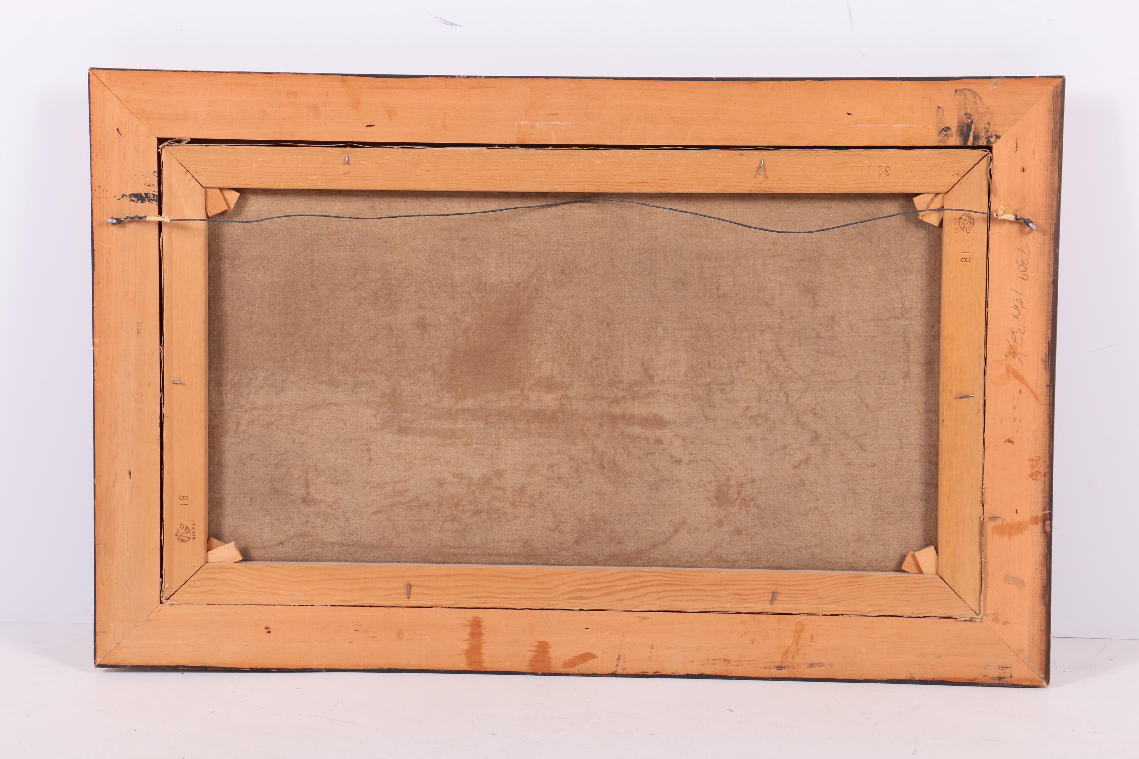 T.C. Lindsay Oil Painting of a Winter Landscape with Elk