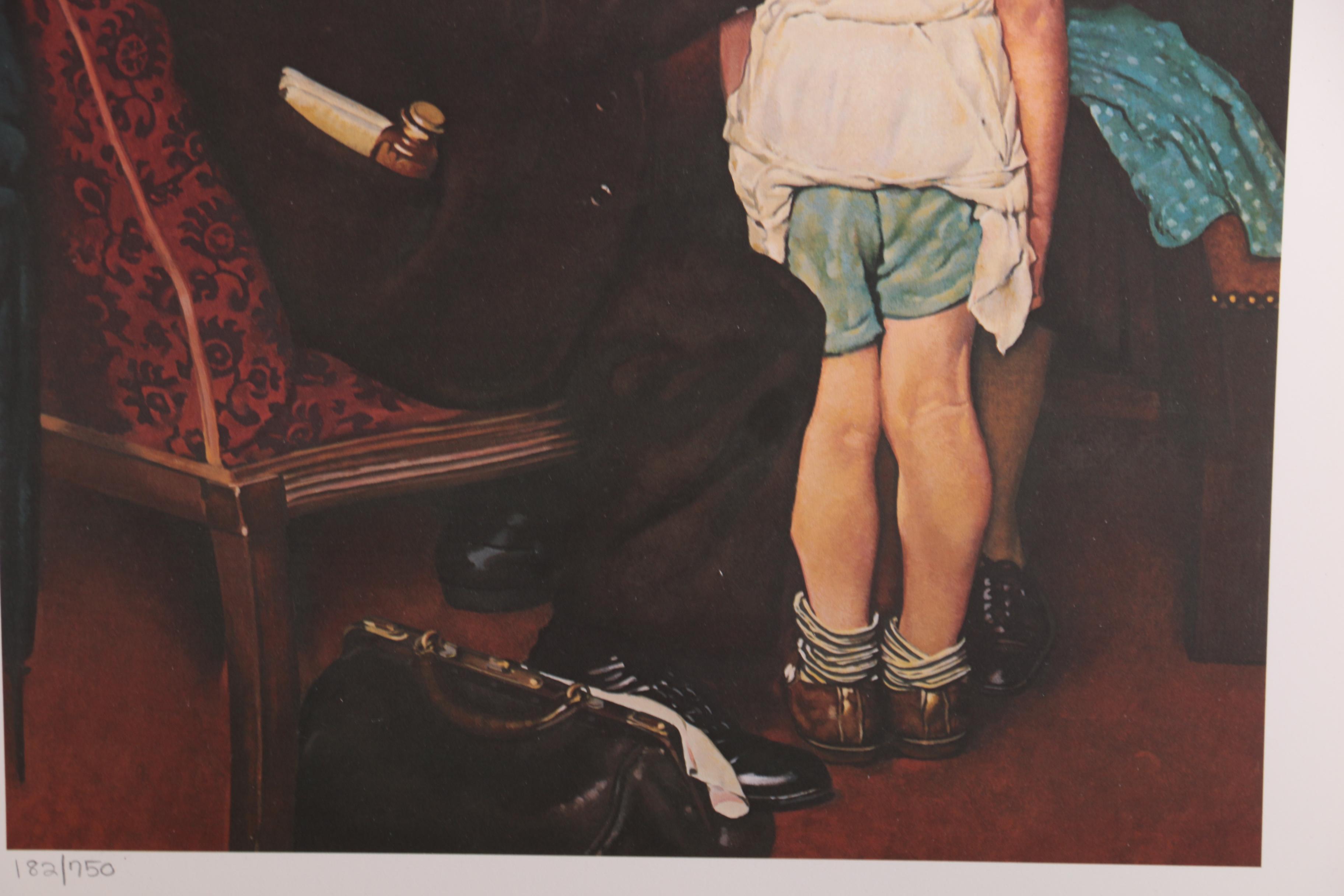 Limited Edition Reproduction Print After Norman Rockwell "The Healing Hand"
