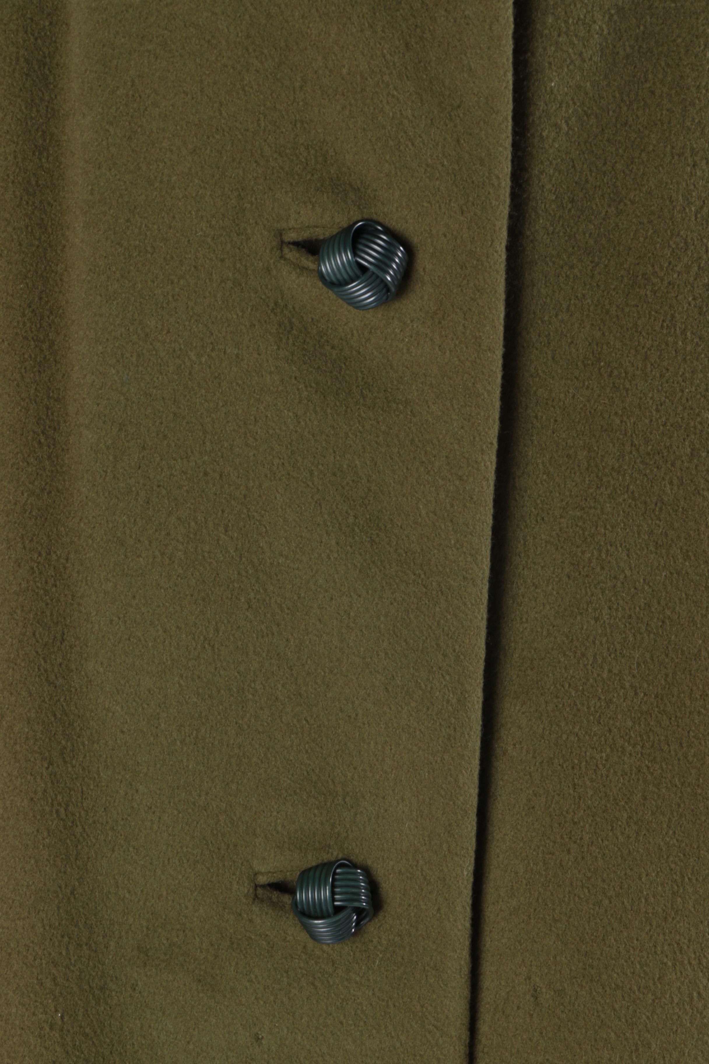 Vintage Cashmere Coat with Fur Collar and Evening Bag