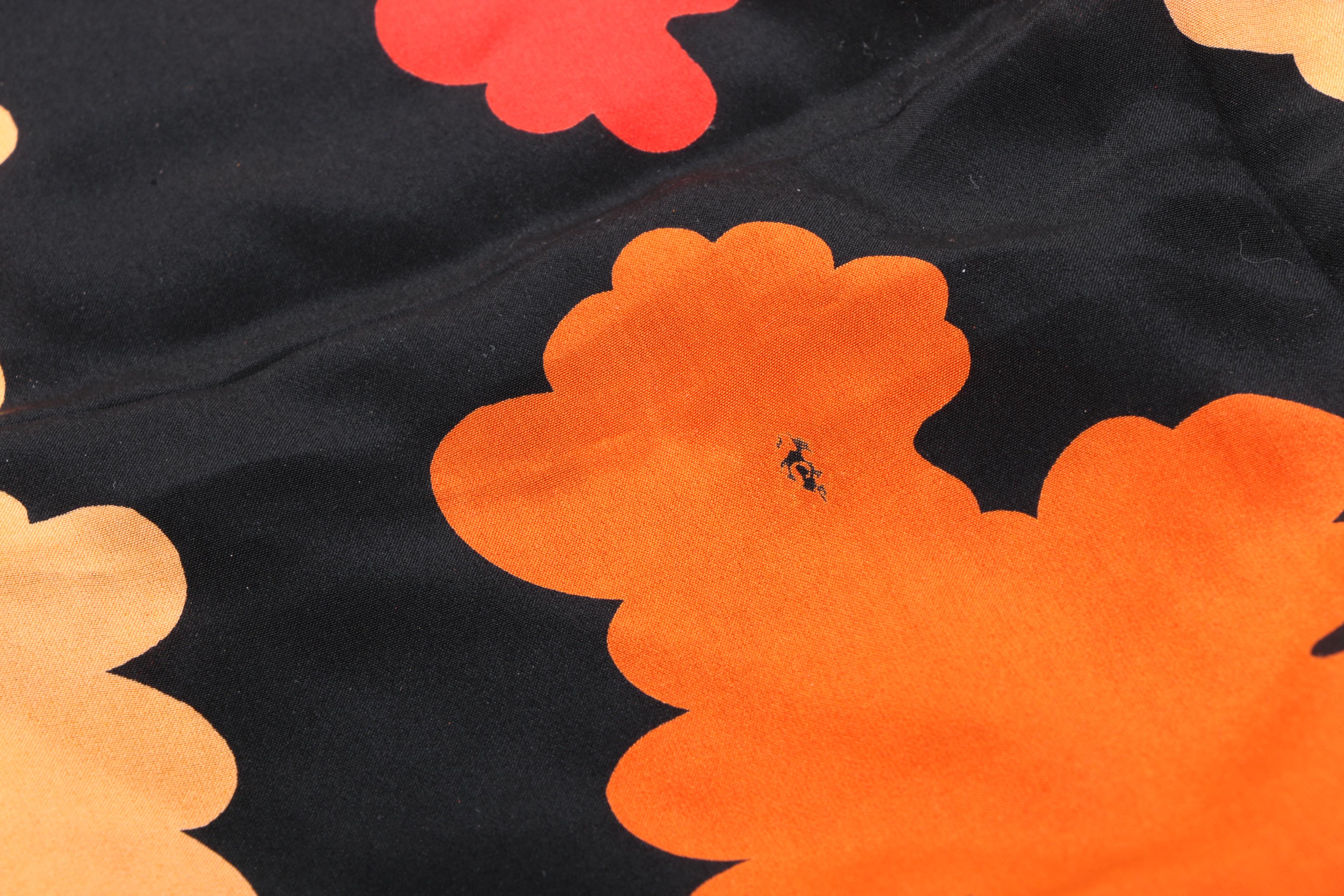 Fendi Cloud and Floral Pattern Silk Scarf