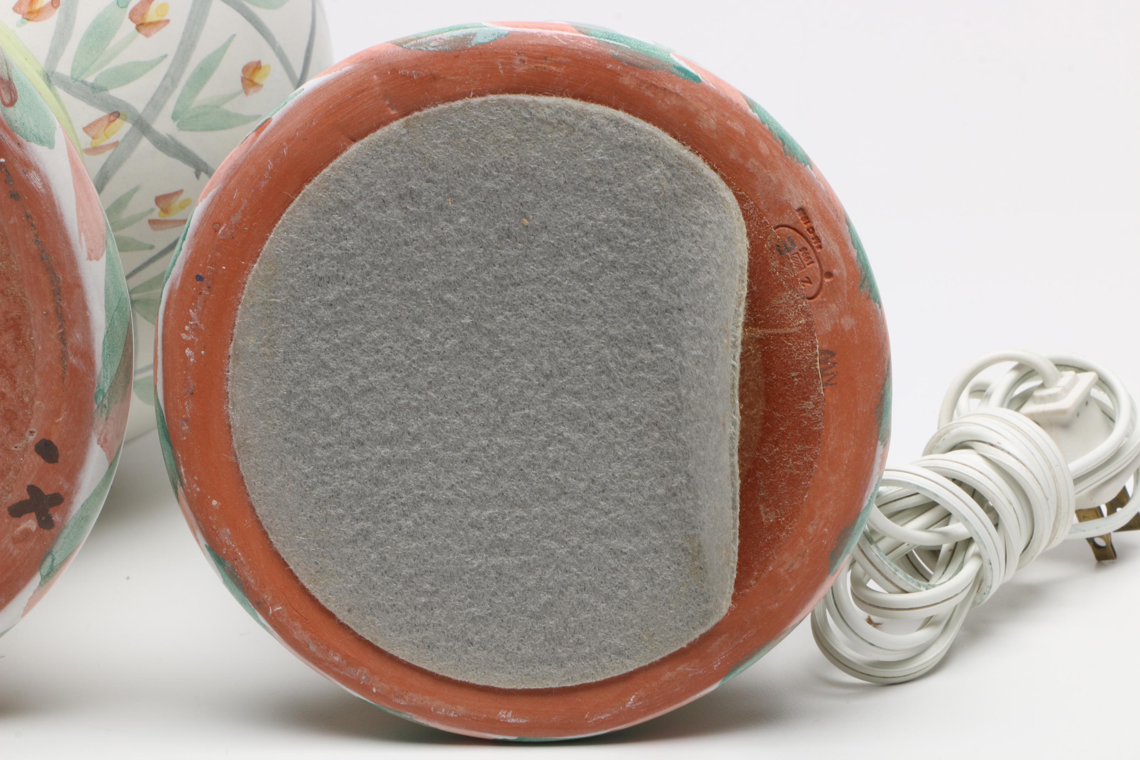 Mackenzie-Childs Hand-Painted Ceramic Tulip Lamps