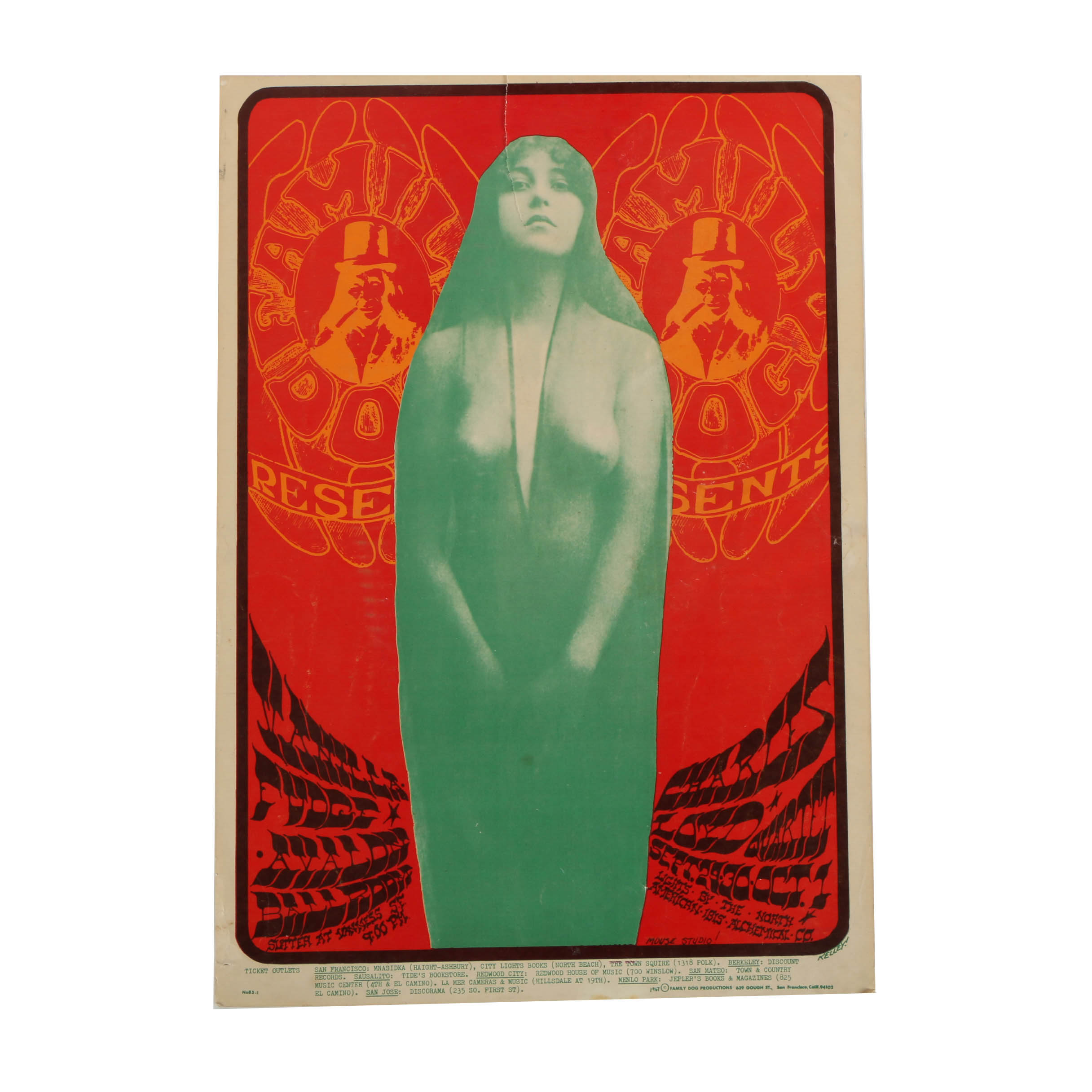 Alton Kelley Serigraph on Paper "Avalon Ballroom 1967"