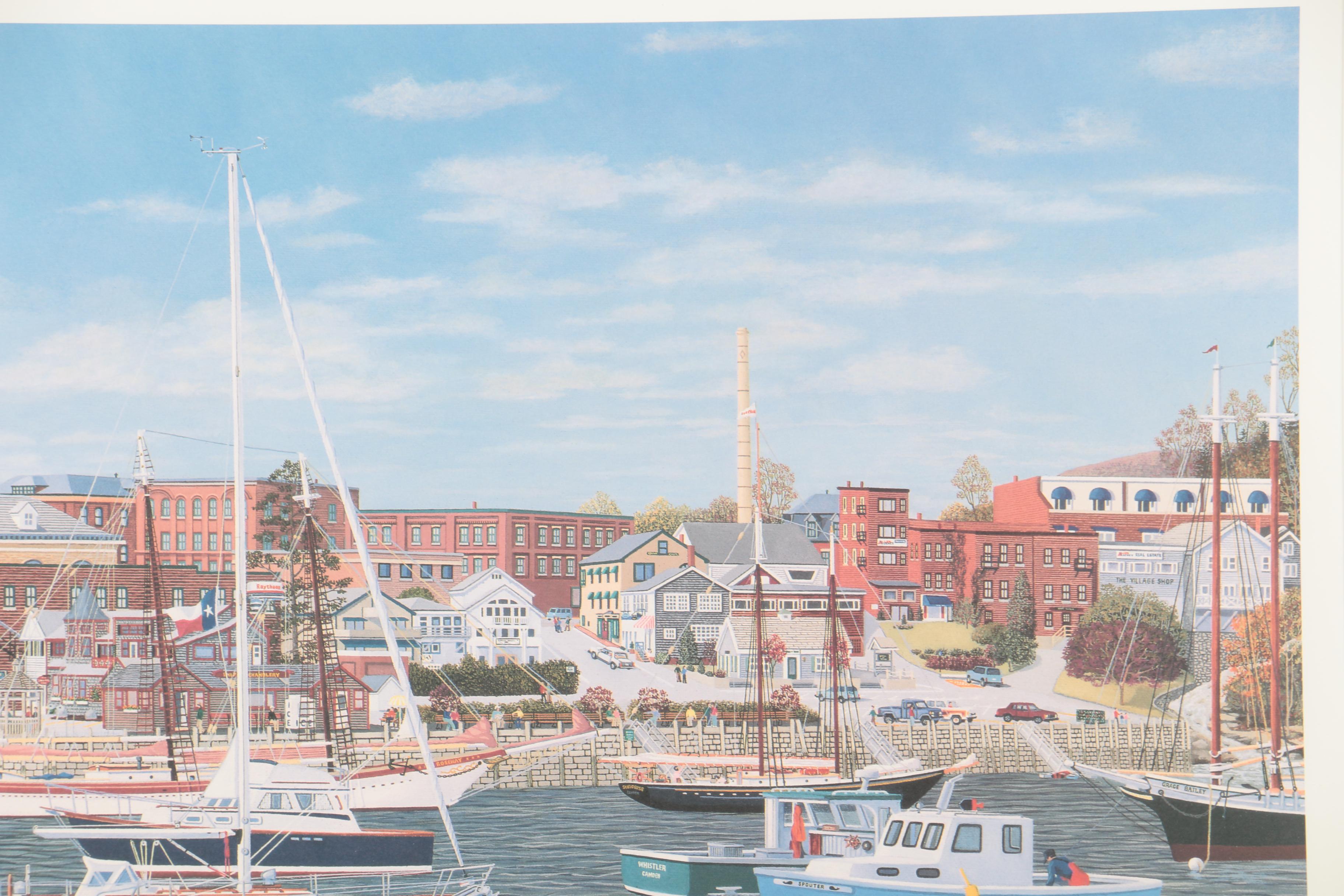 Limited Edition Print After William R. Beebe Illustration of Camden, Maine