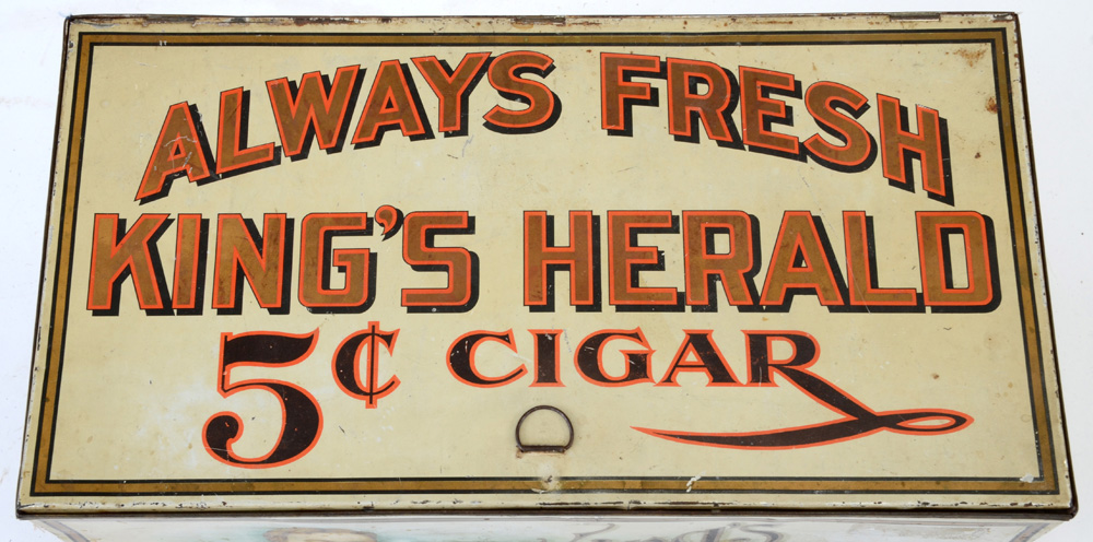 Vintage King's Herald Five Cent Cigar Store Bin
