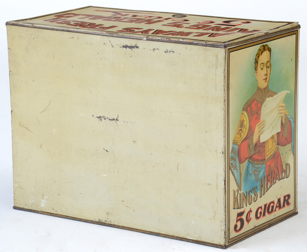 Vintage King's Herald Five Cent Cigar Store Bin