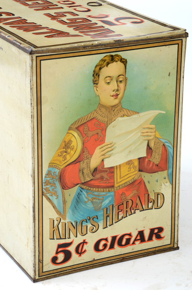 Vintage King's Herald Five Cent Cigar Store Bin