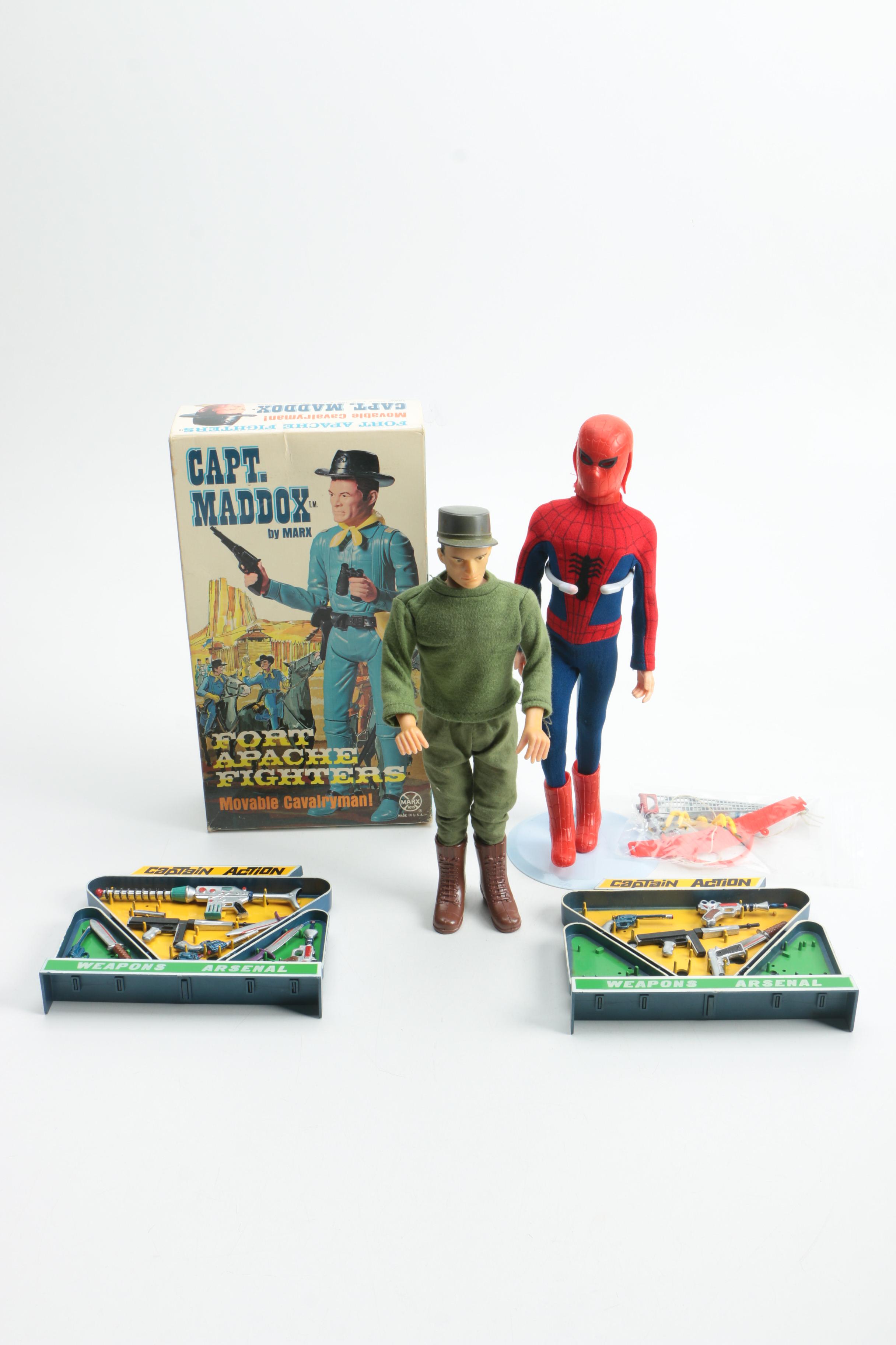 Capt Maddox, Spider-Man and Other Vintage Action Figures