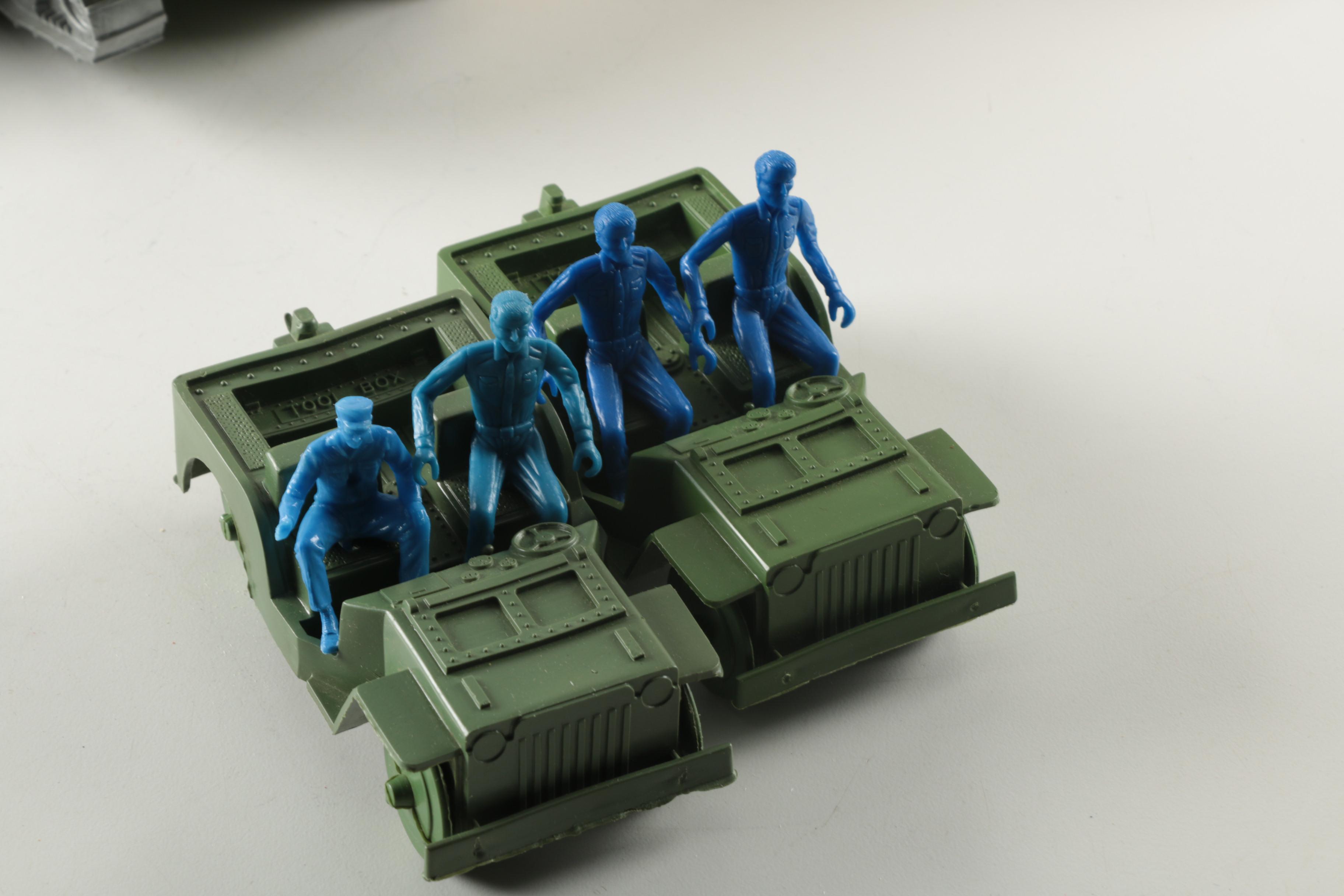 Collection of Toy Army Soldiers and Vehicles