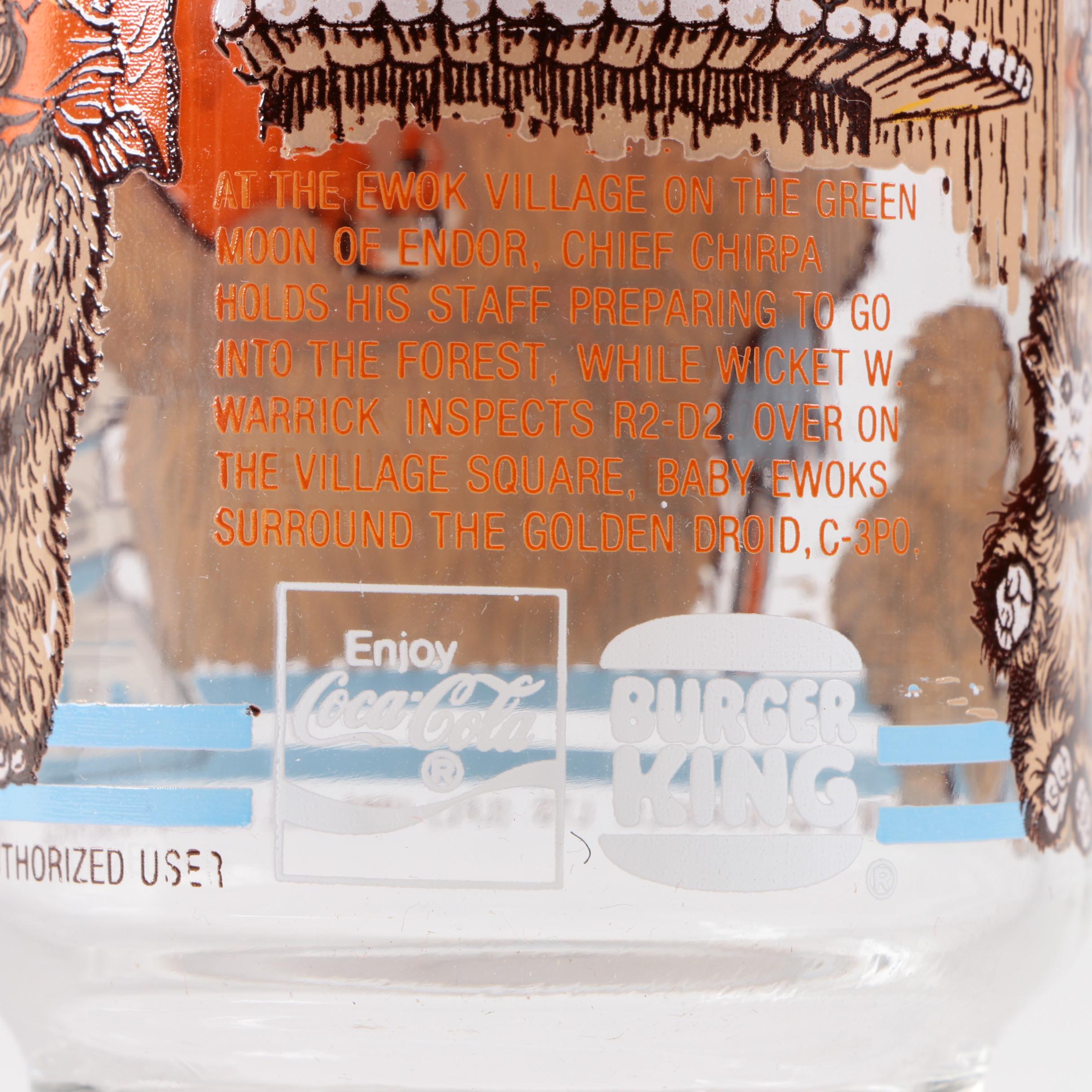 Vintage 1983 Burger King "Return Of The Jedi" Collectible Drinking Glasses