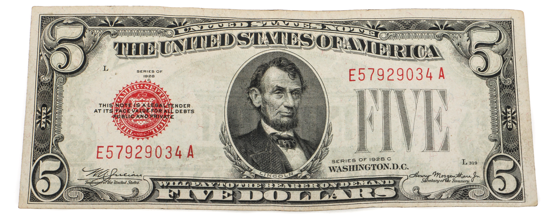 Vintage United States Currency Silver Certificates and Red Seal Notes