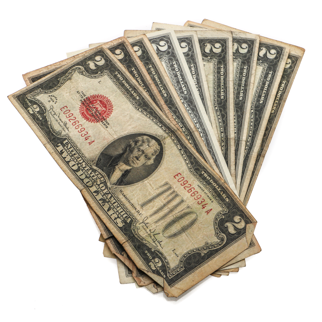 Vintage United States Currency Silver Certificates and Red Seal Notes