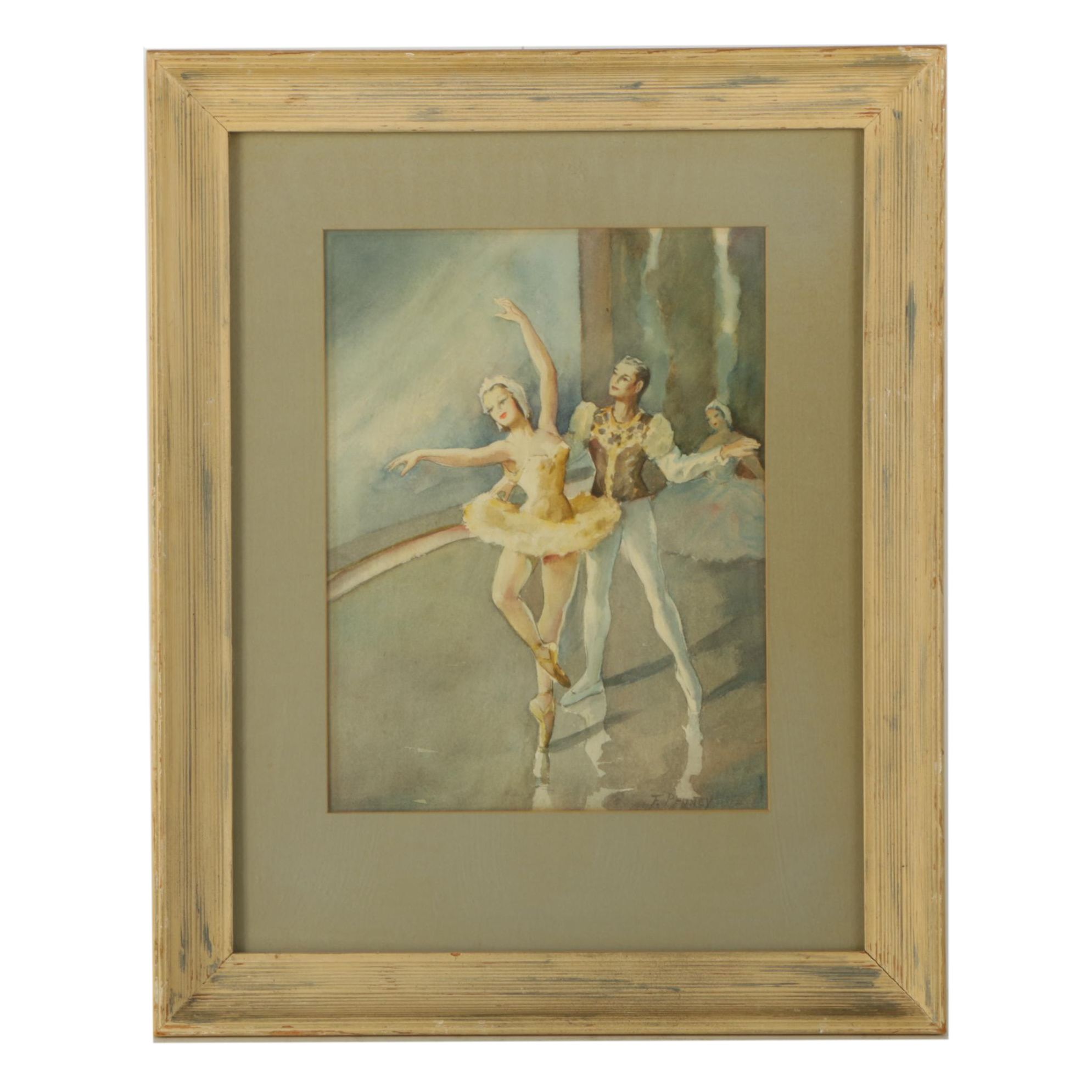 Fred D. Penney Vintage Watercolor on Paper "Ballet Design"