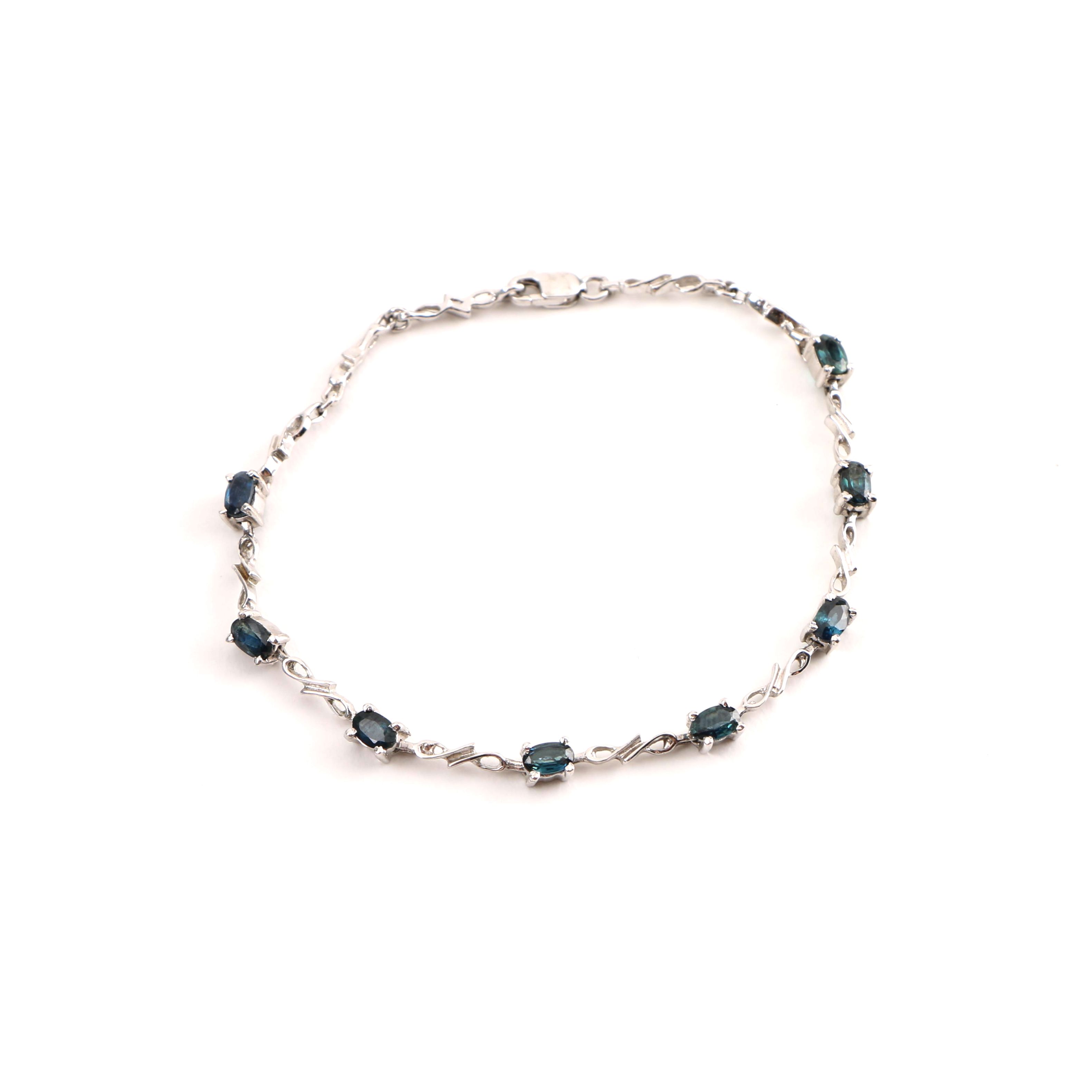 Sterling Silver Bracelet Featuring Sapphires