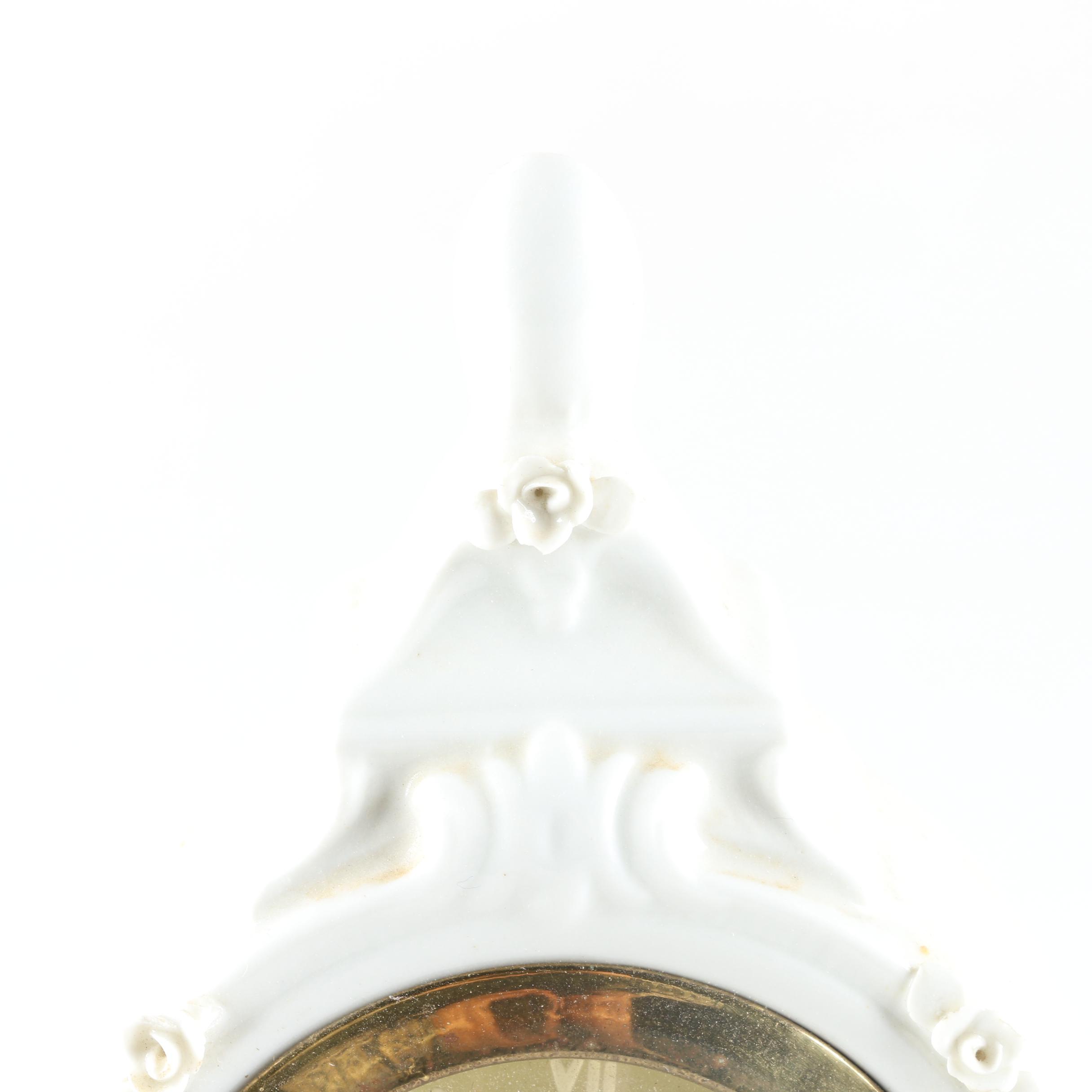 Porcelain Mercedes Shelf Clock and Mantel Clock