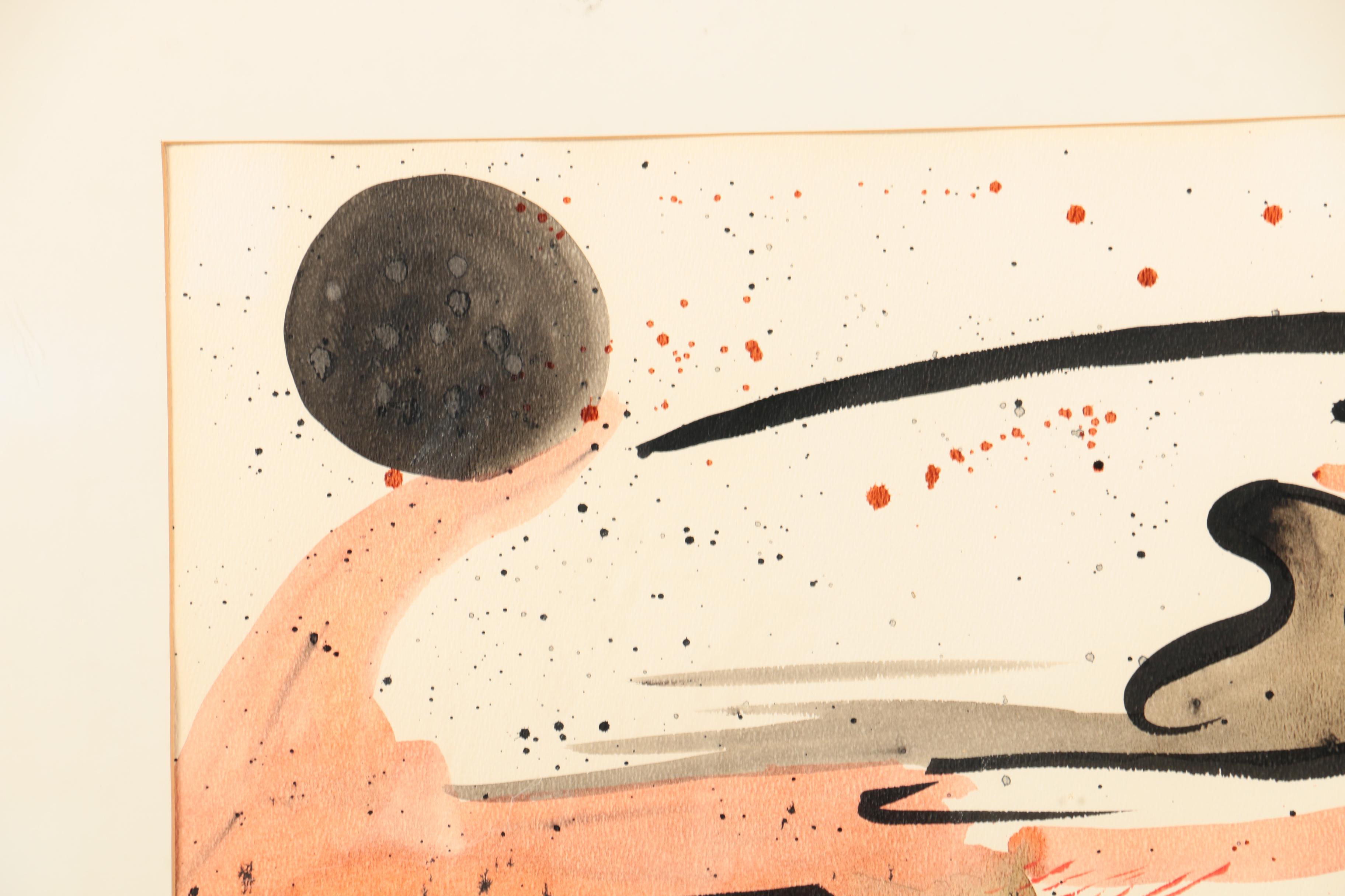 Hale Gurland Abstract Mixed Media Painting on Paper