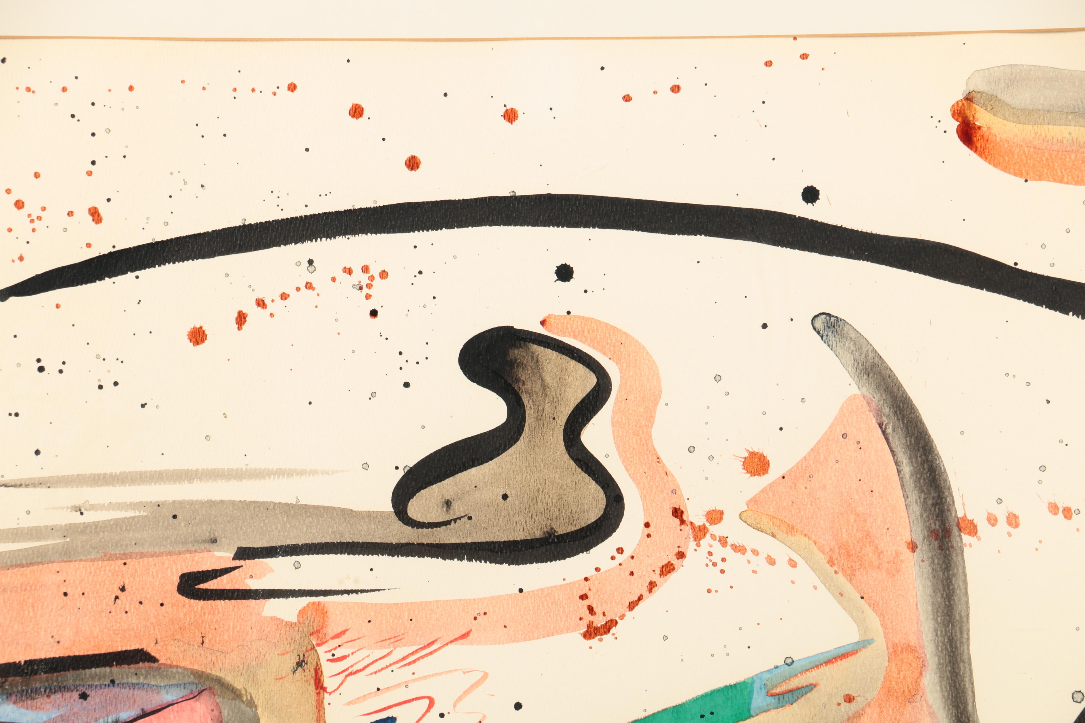 Hale Gurland Abstract Mixed Media Painting on Paper