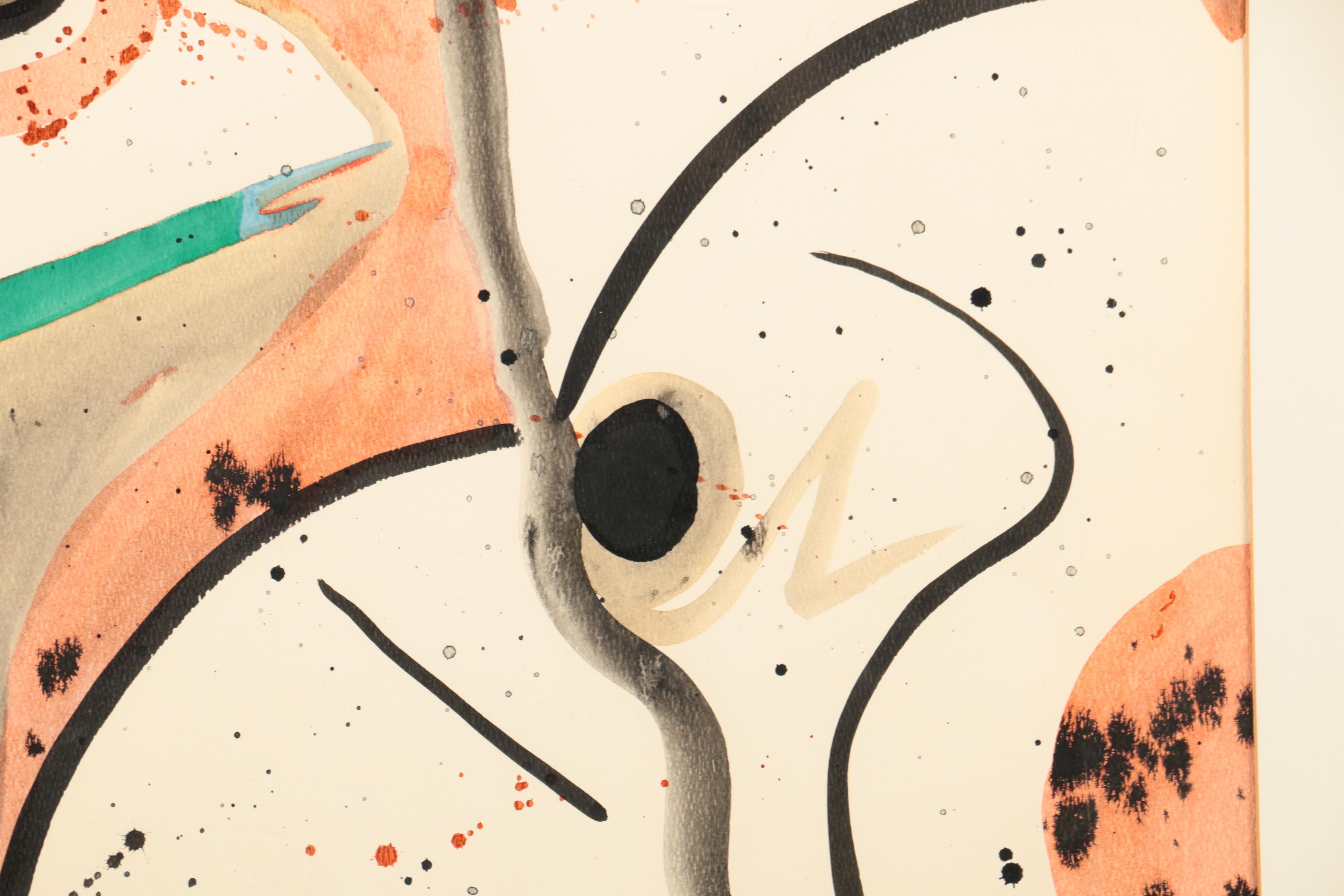 Hale Gurland Abstract Mixed Media Painting on Paper