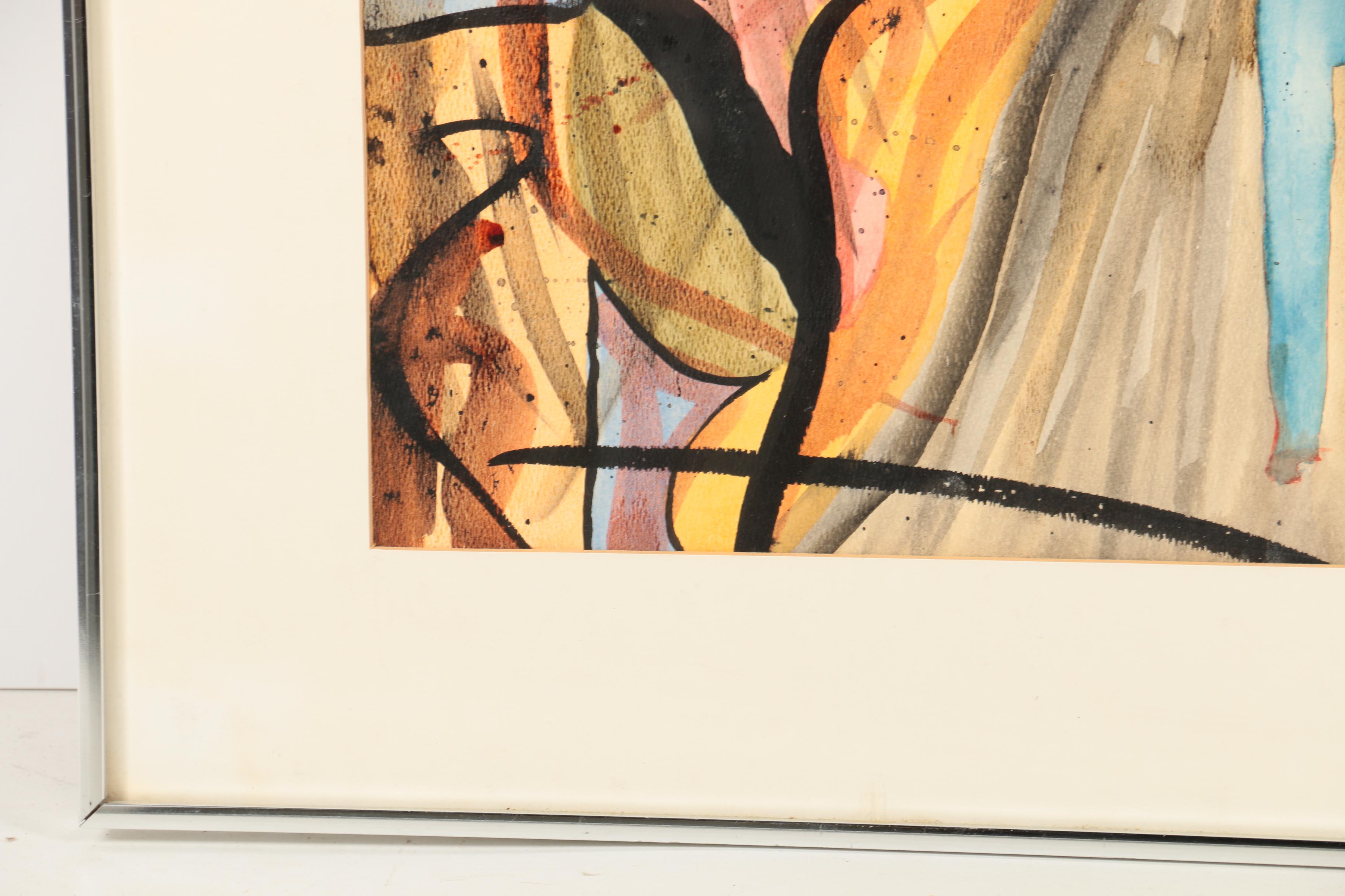 Hale Gurland Abstract Mixed Media Painting on Paper