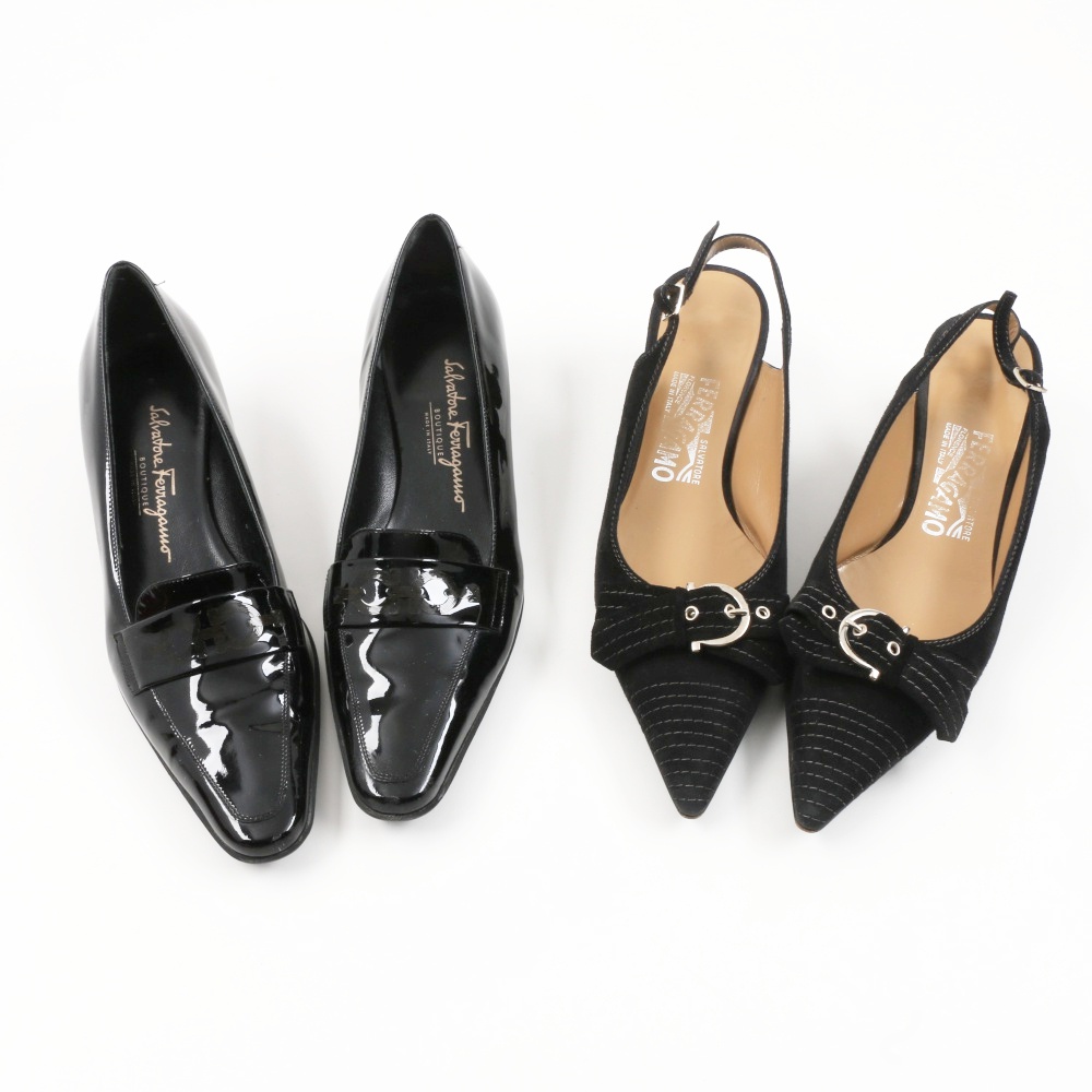 Seven Pairs of Women's Salvatore Ferragamo Dress Shoes