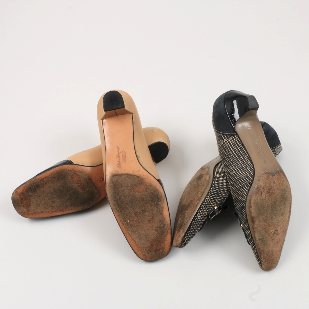 Seven Pairs of Women's Salvatore Ferragamo Dress Shoes