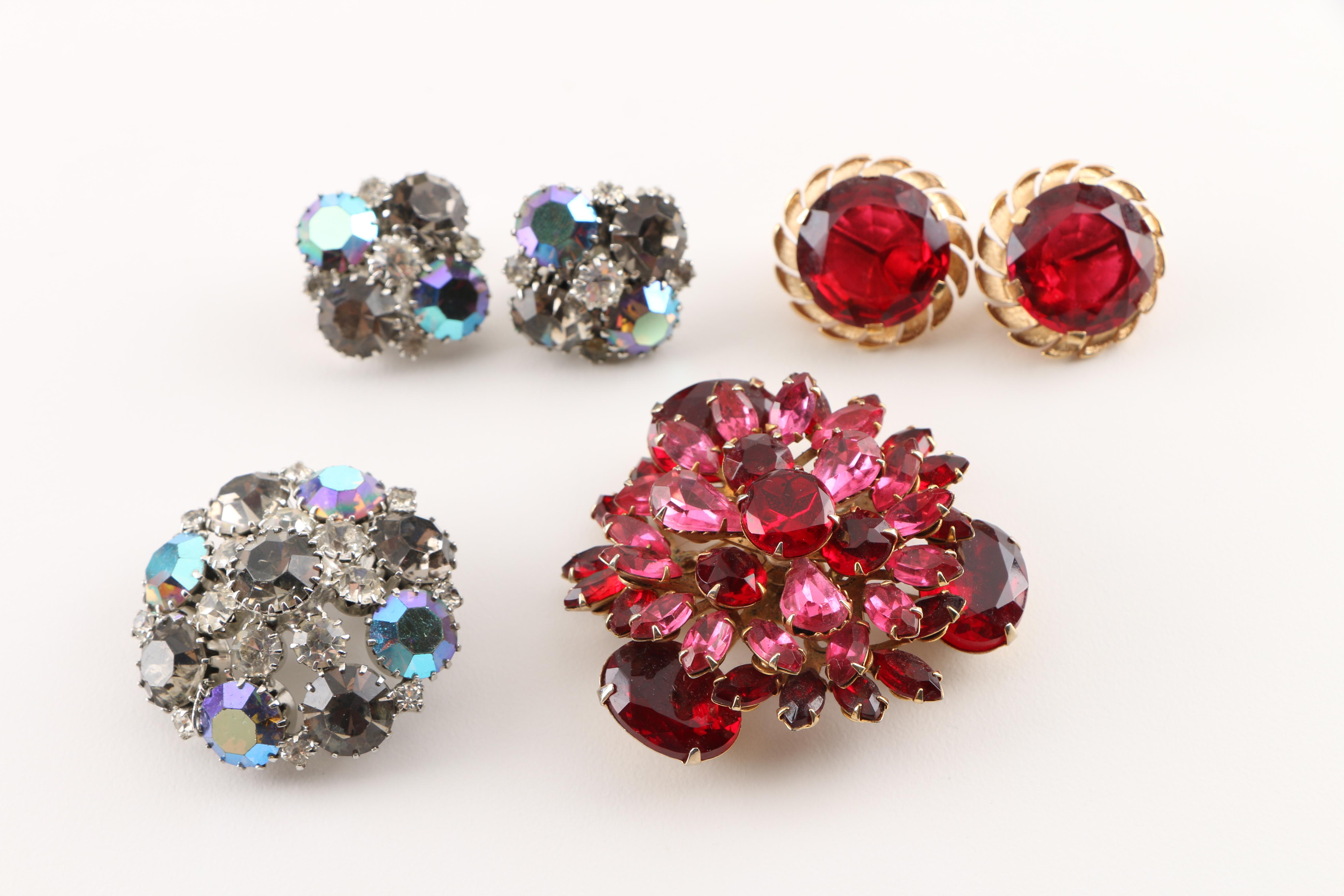 Vintage  Costume Jewelry Assortment Featuring Weiss and Coro