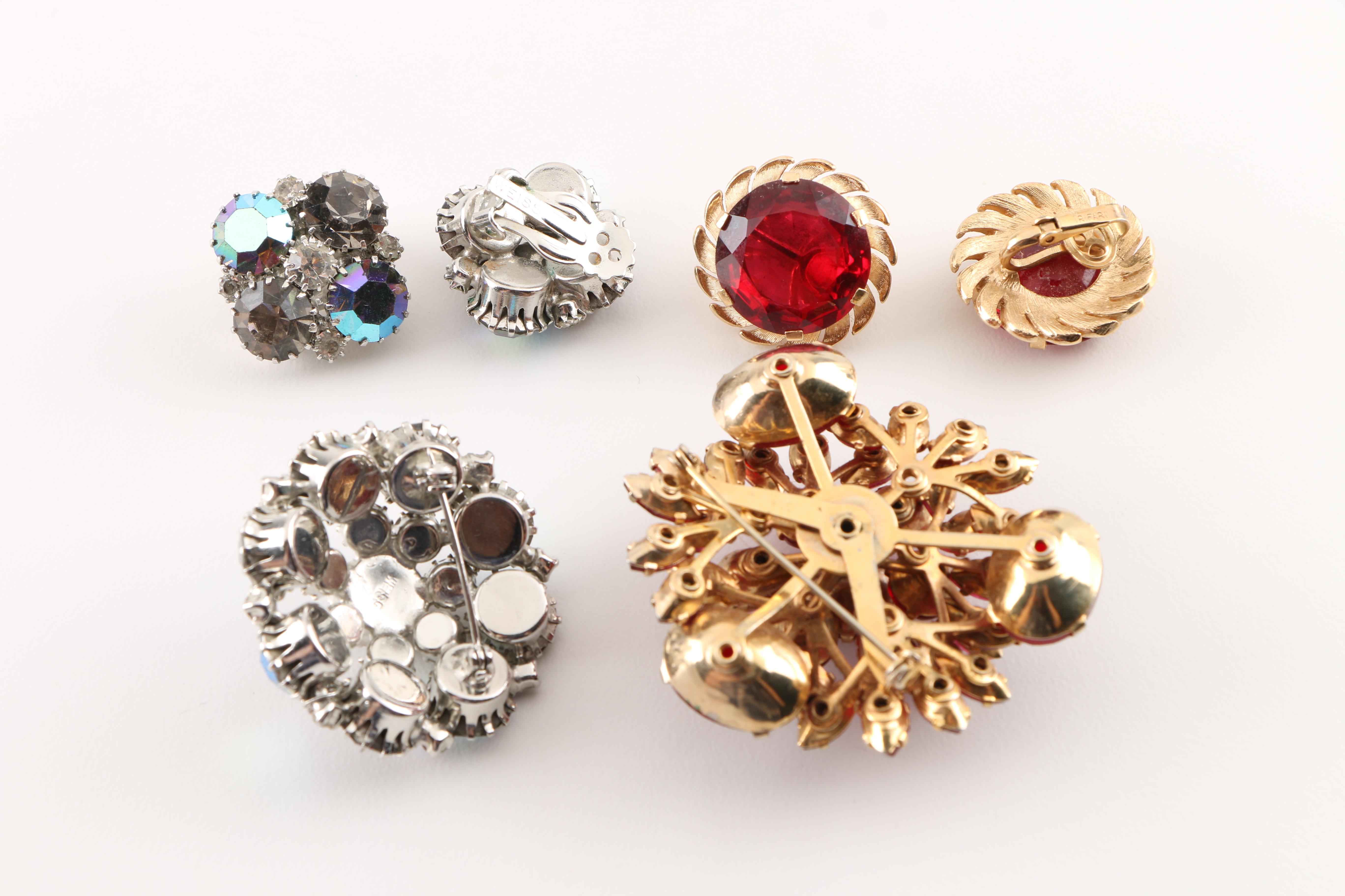 Vintage  Costume Jewelry Assortment Featuring Weiss and Coro