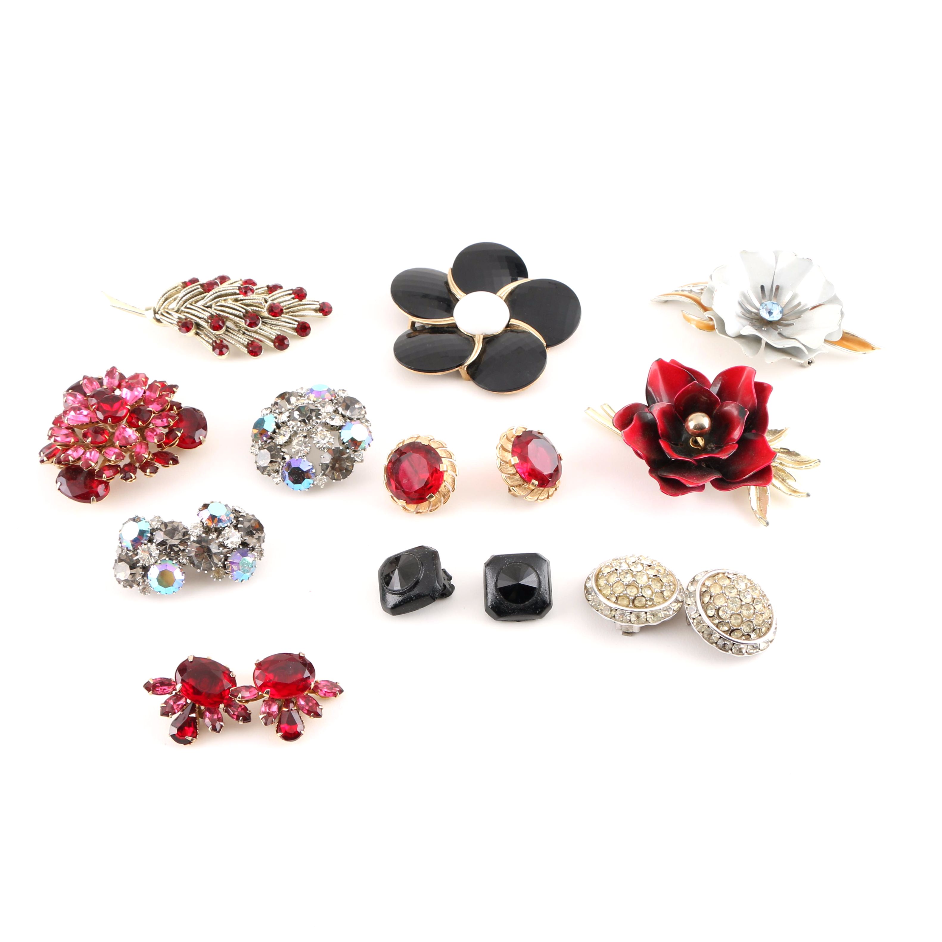 Vintage  Costume Jewelry Assortment Featuring Weiss and Coro