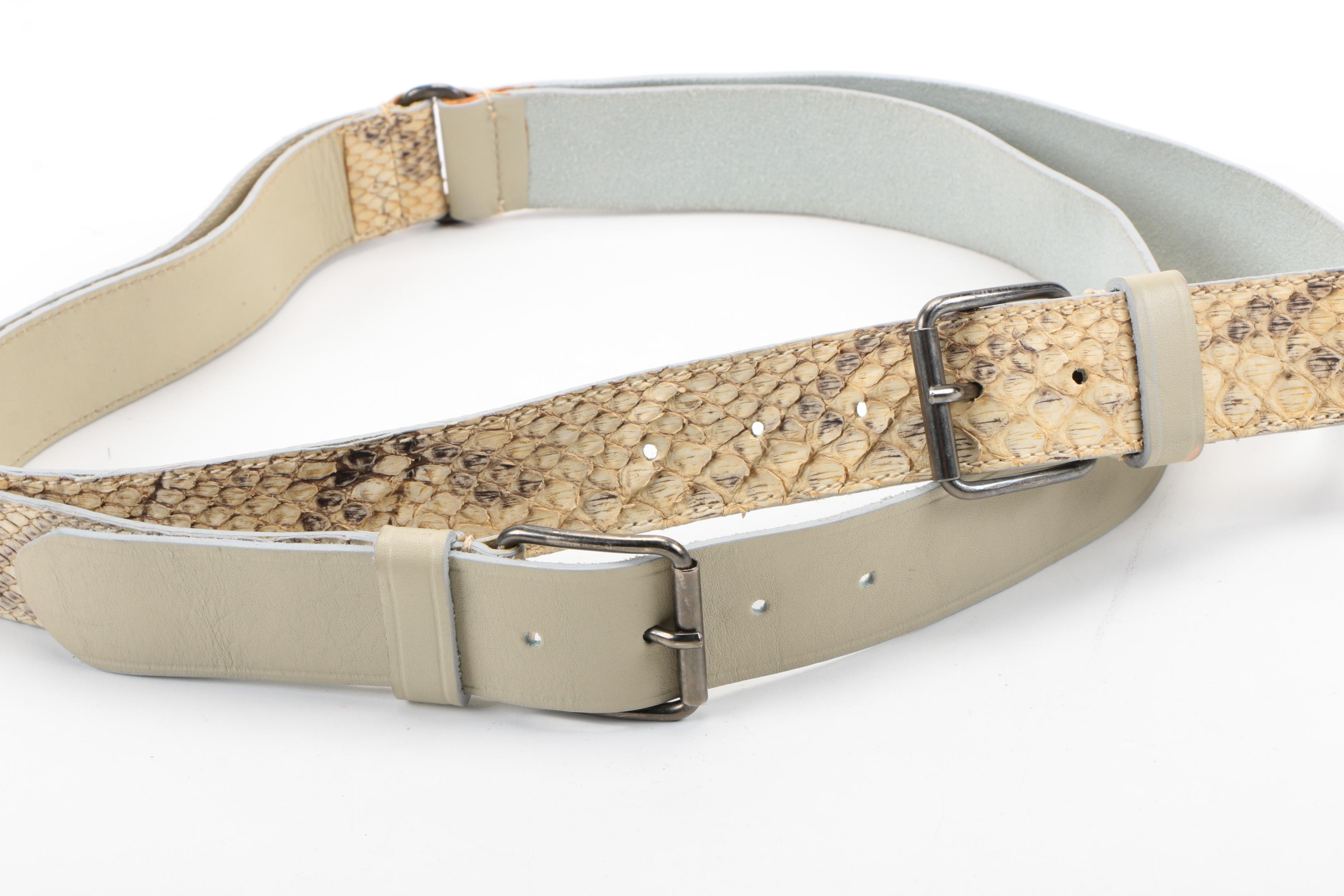 Prada Double Snakeskin and Leather Belt