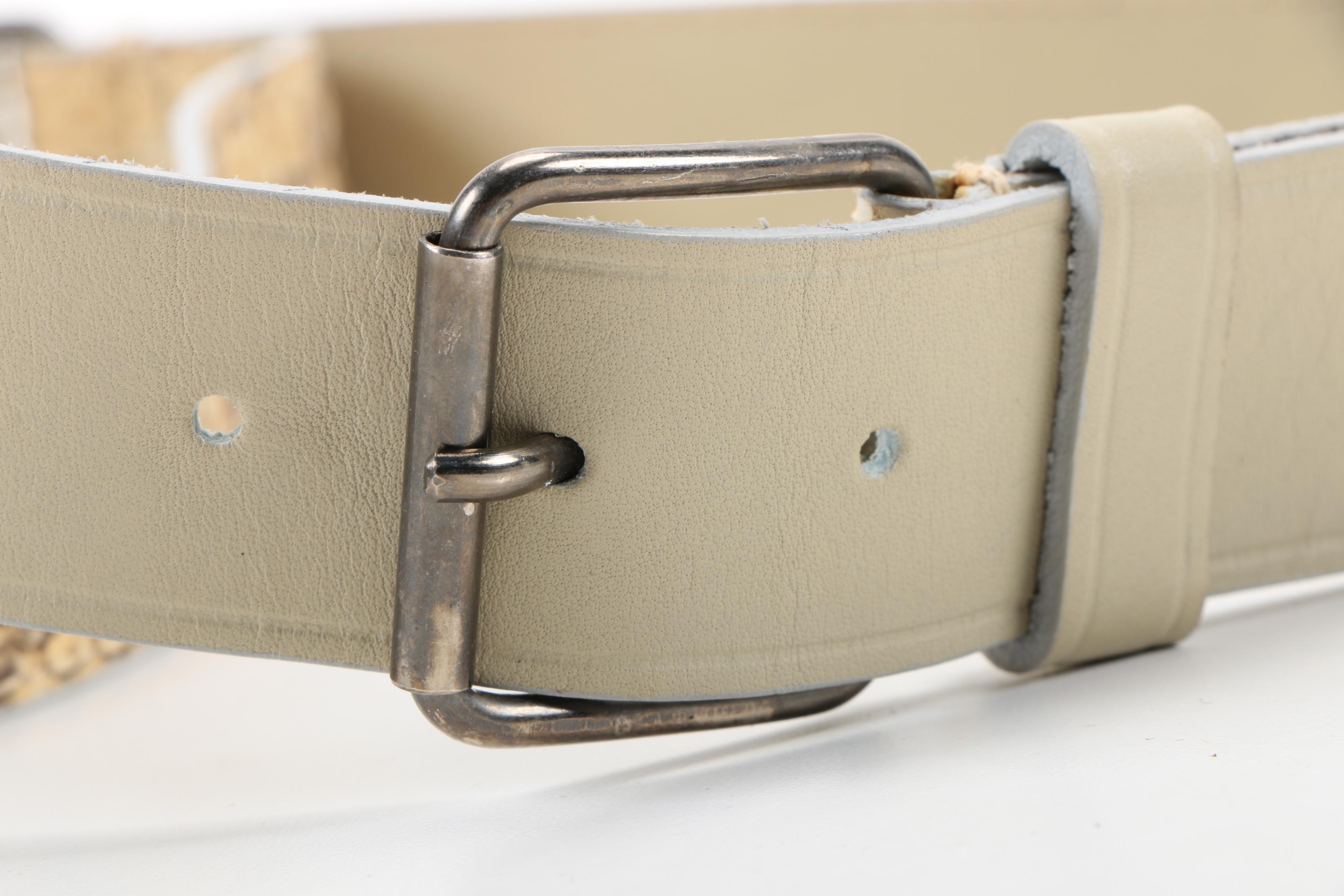Prada Double Snakeskin and Leather Belt