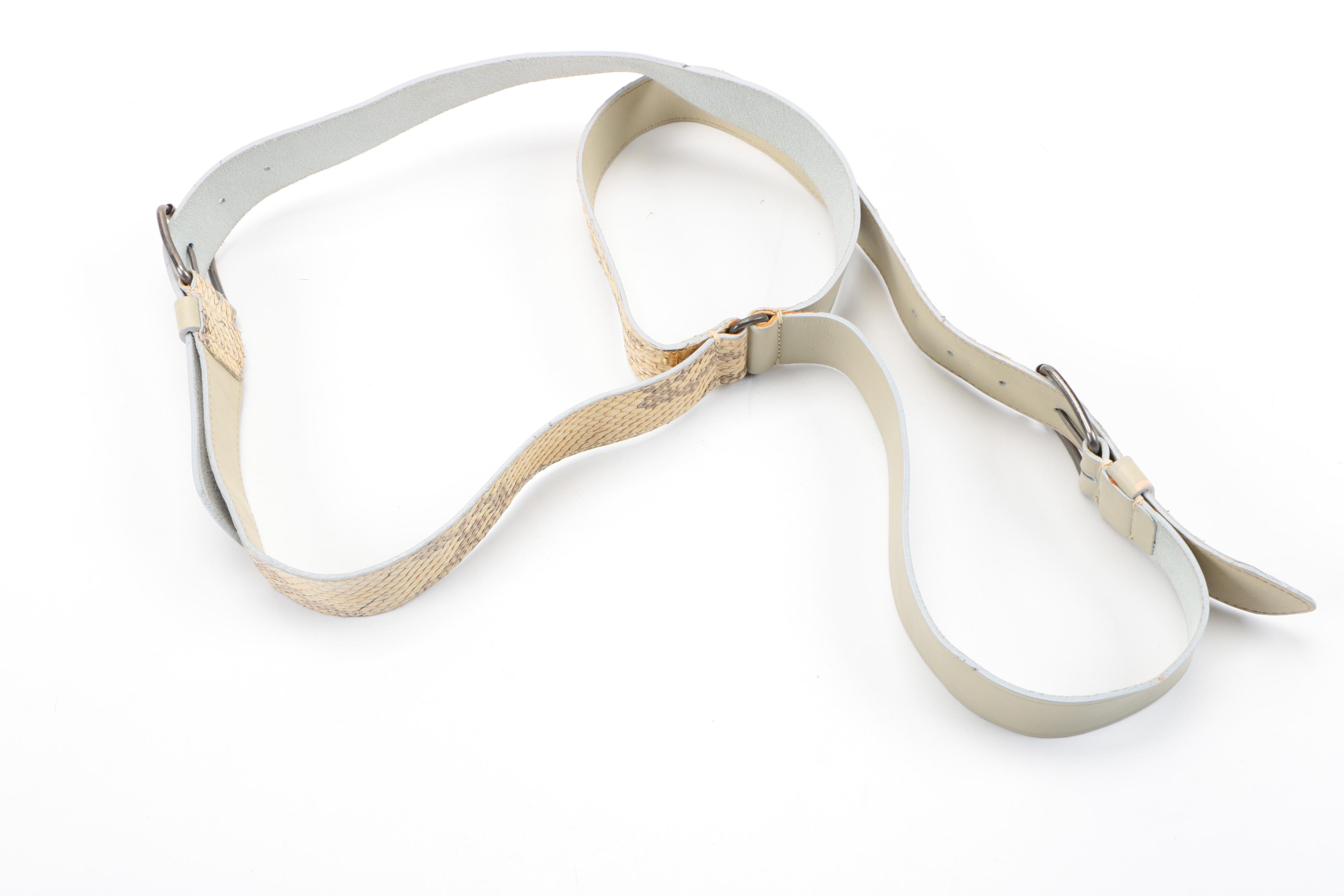 Prada Double Snakeskin and Leather Belt