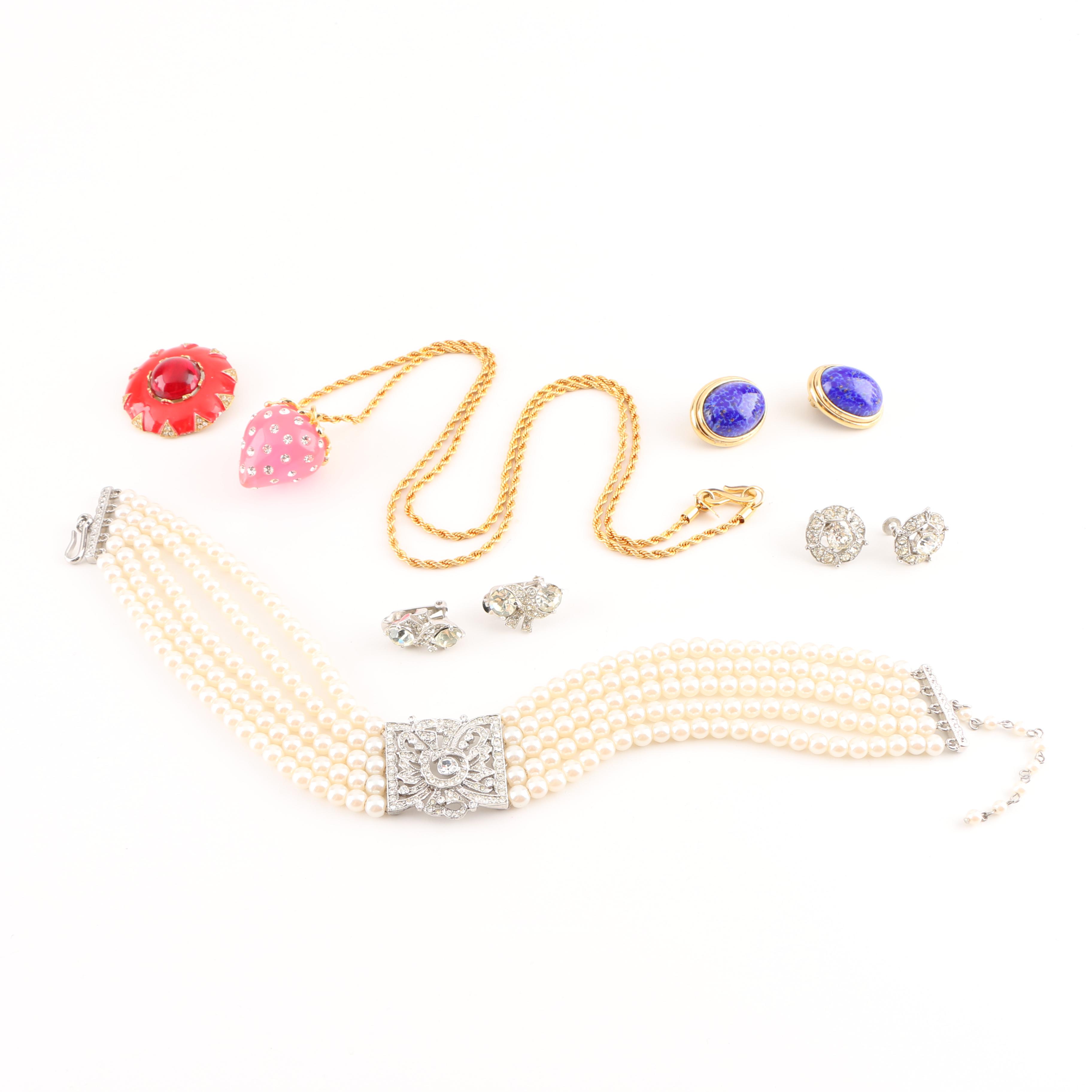 Costume Jewelry Assortment Featuring Kenneth J Lane