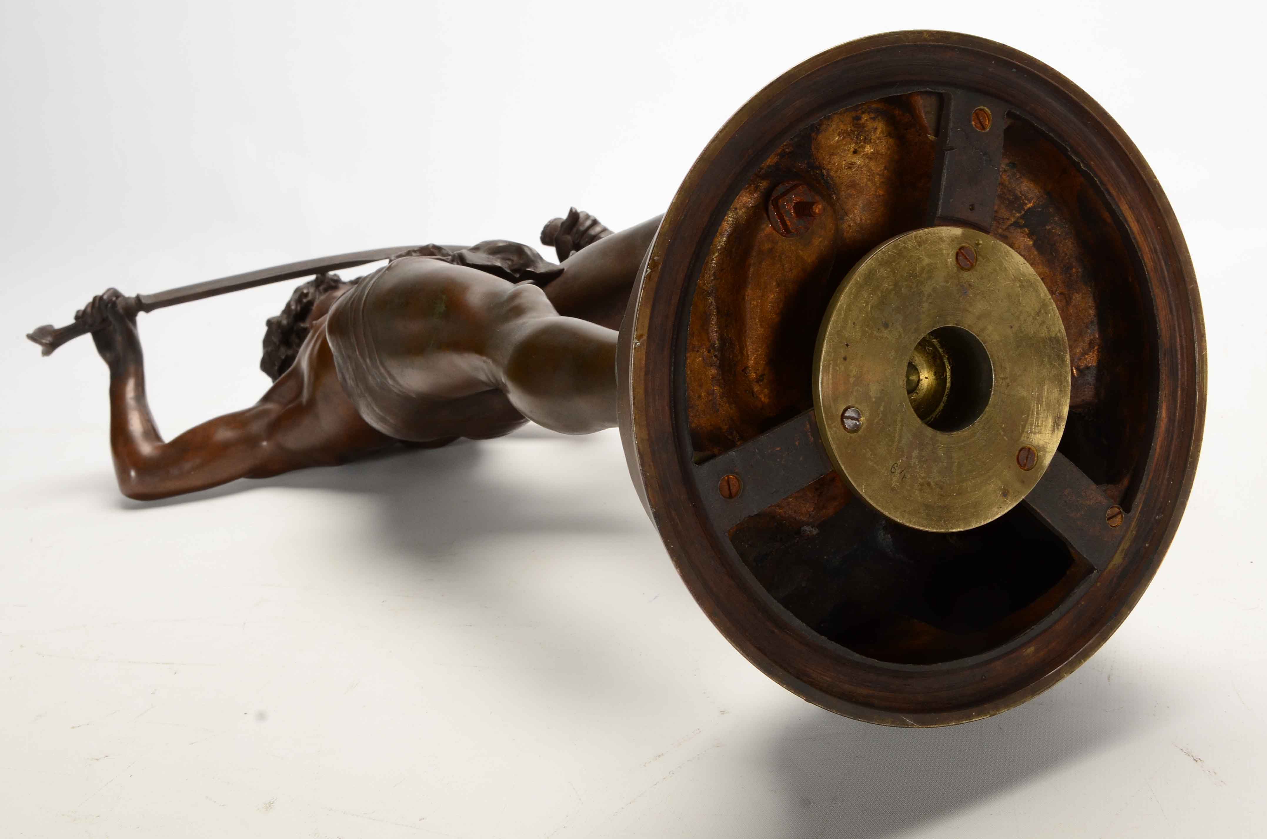 Louis Gossin Bronze Sculpture Titled "David Triomphant de Goliath"