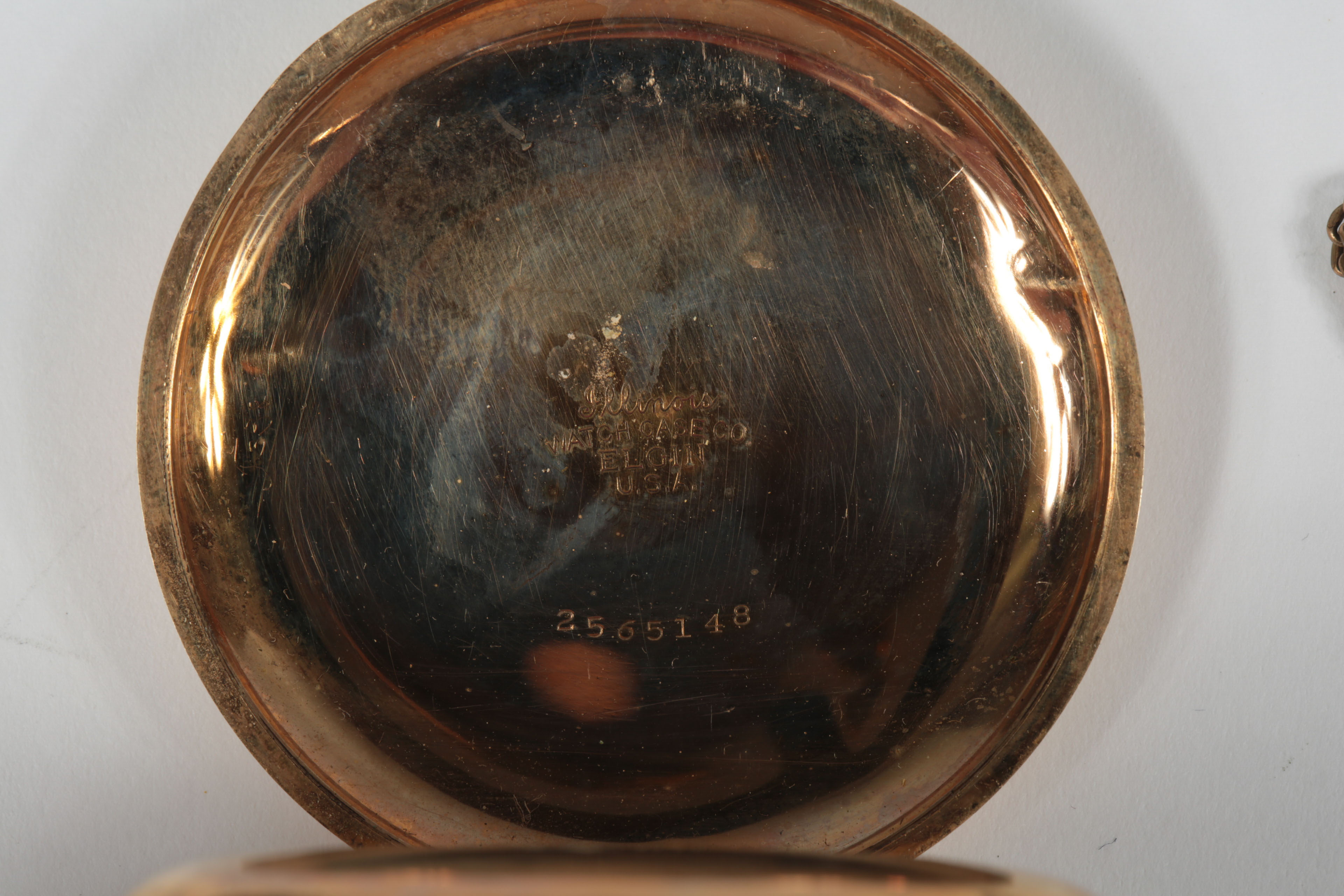 Antique Elgin Gold Plated Pocket Watch with Chain and Fob