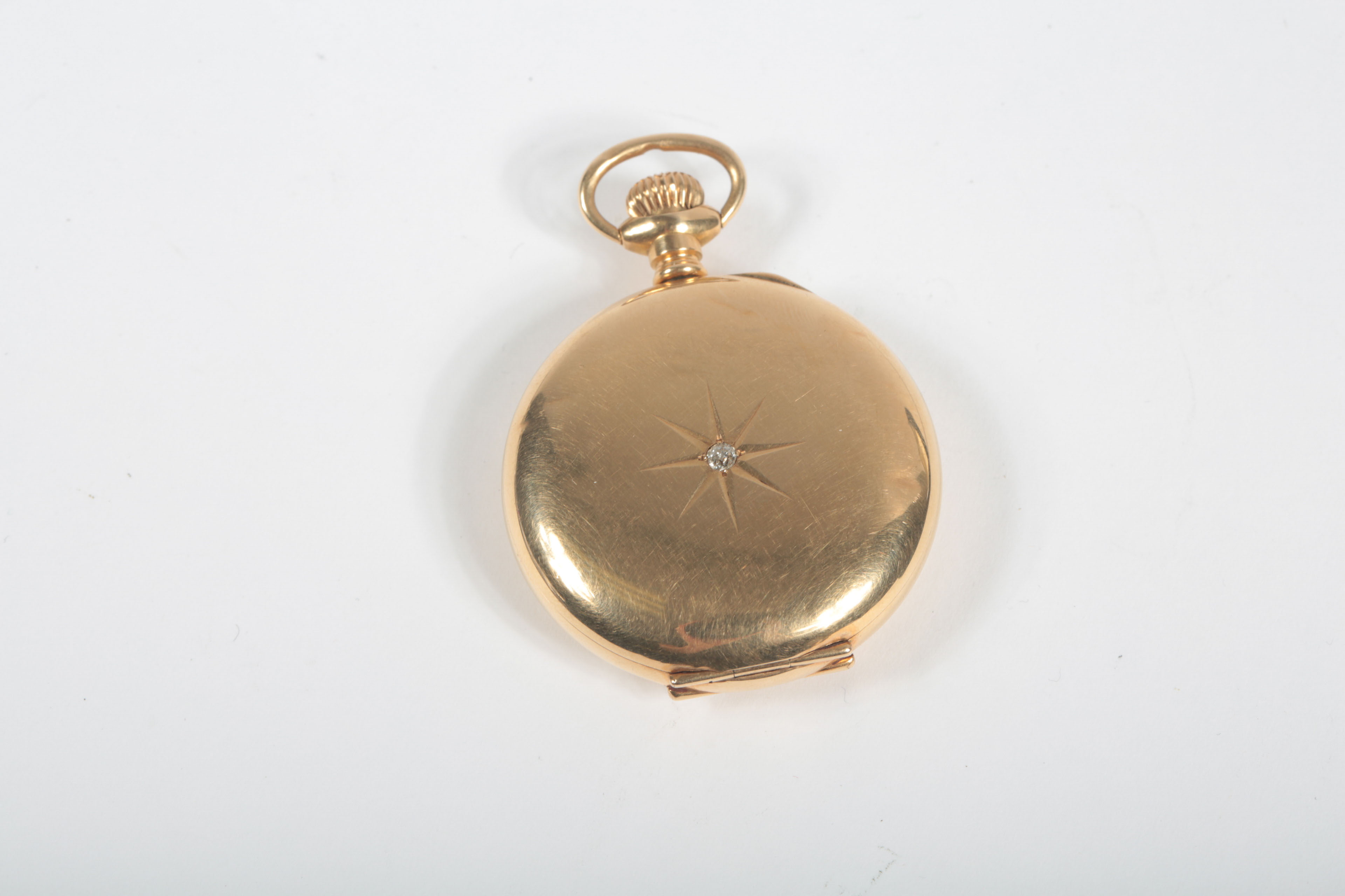 Elgin 14K Gold and Diamond Pocket Watch