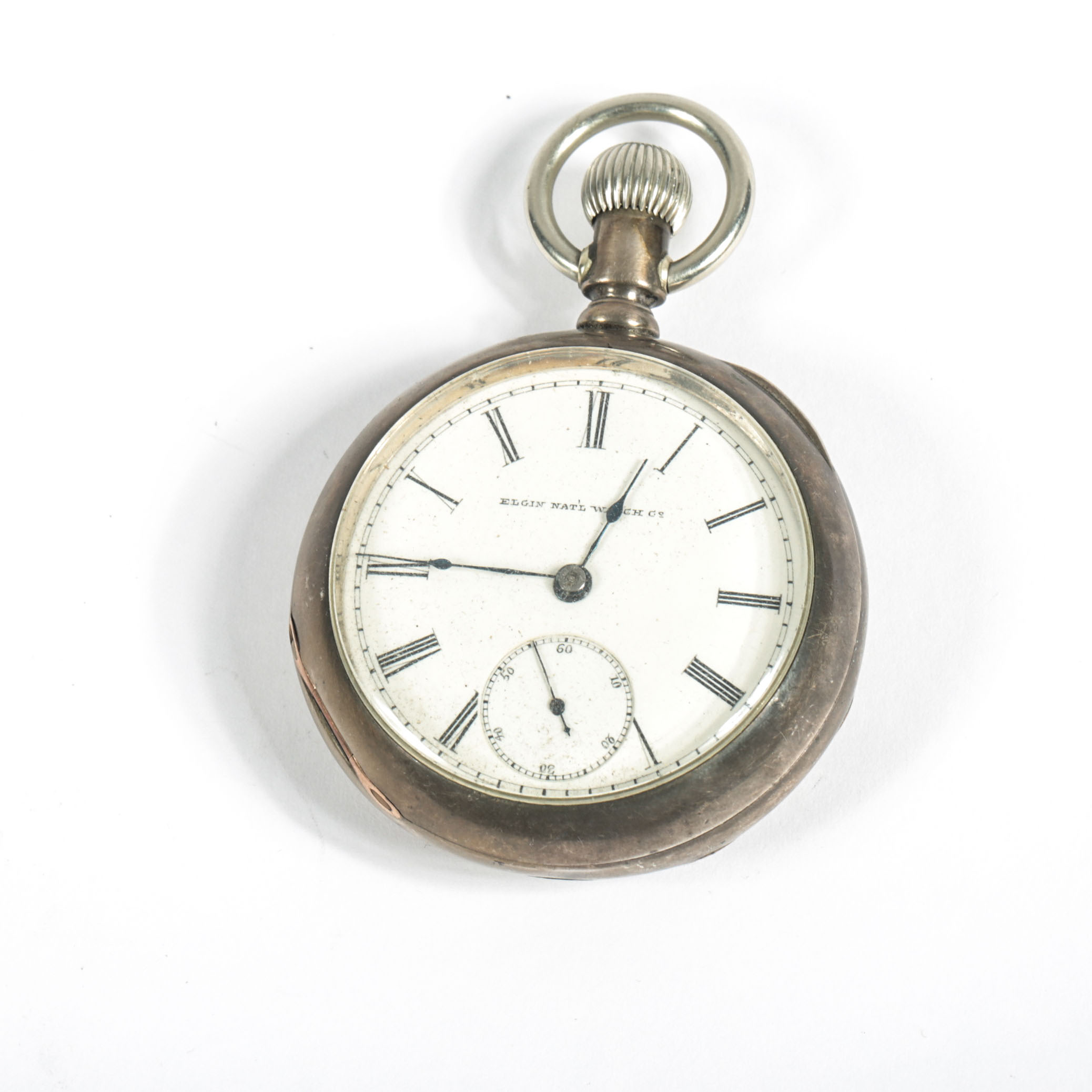 Vintage Coin Silver Pocket Watch by Elgin National Watch Co.