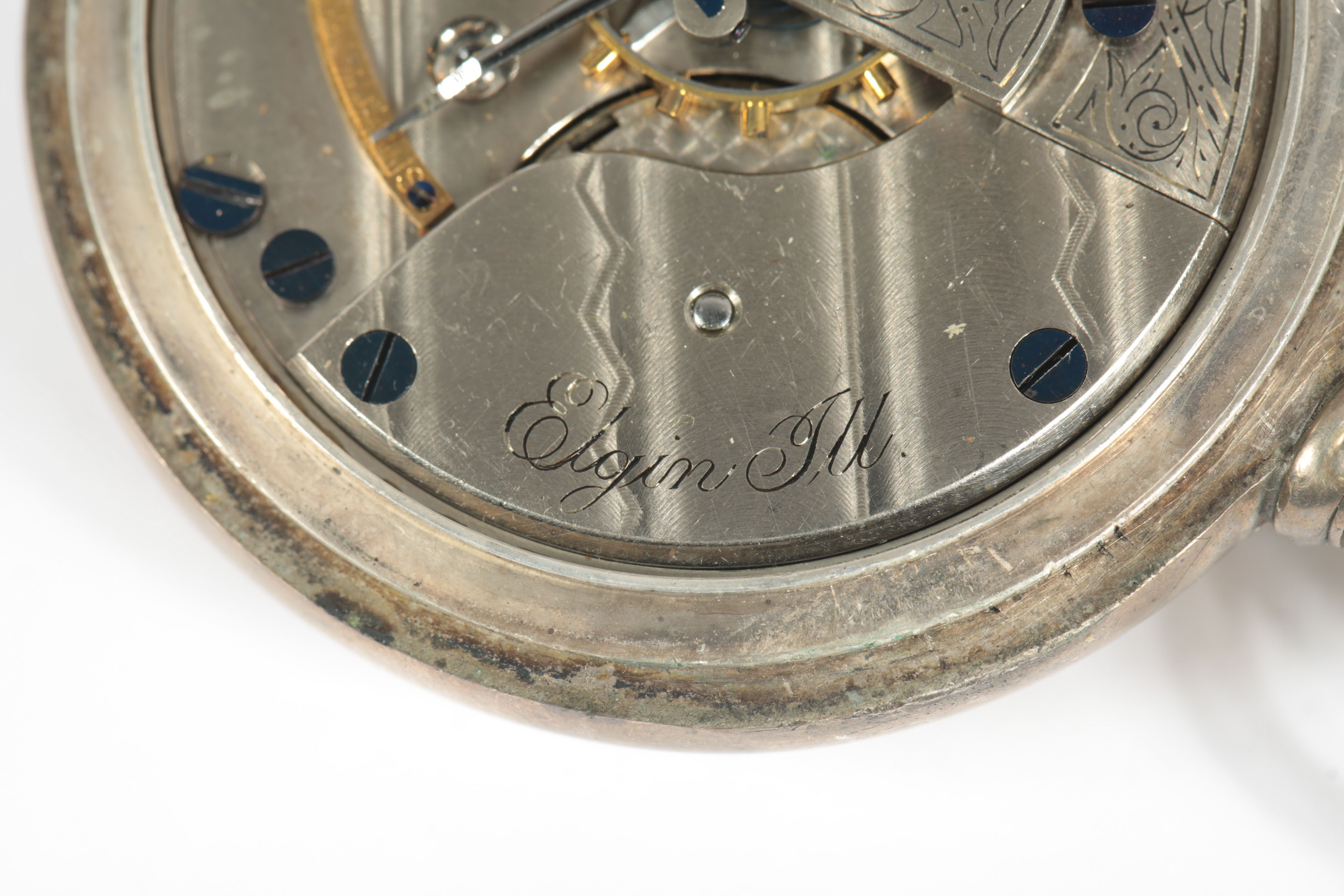 Vintage Coin Silver Pocket Watch by Elgin National Watch Co.